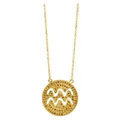 Zodiac Aquarius 18 Karat Gold Plated Necklace Suneera