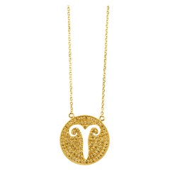Zodiac Aries 18 Karat Gold Plated Necklace Suneera