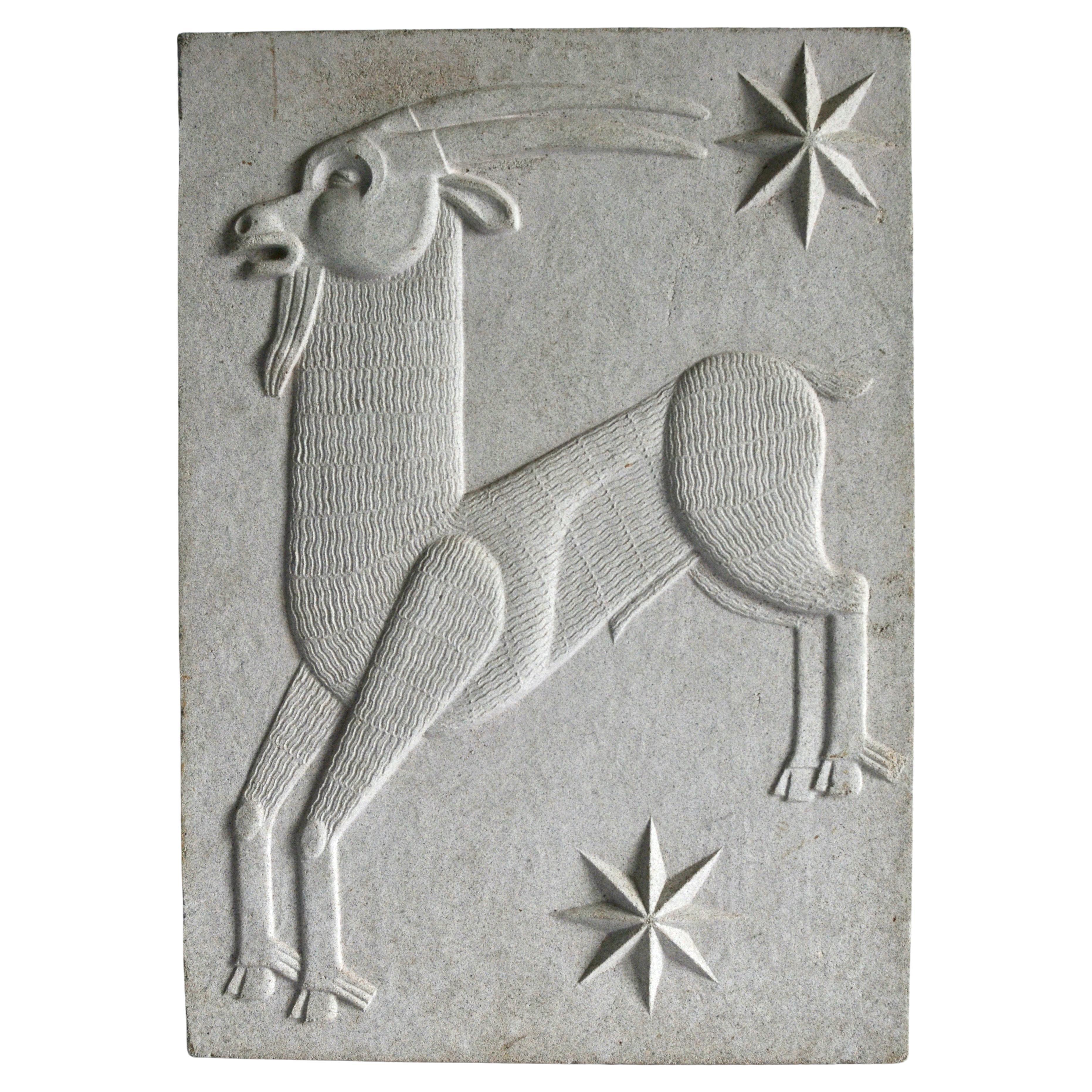 Zodiac Artificial Stone Relief Sign of Capricorn, c. 1940