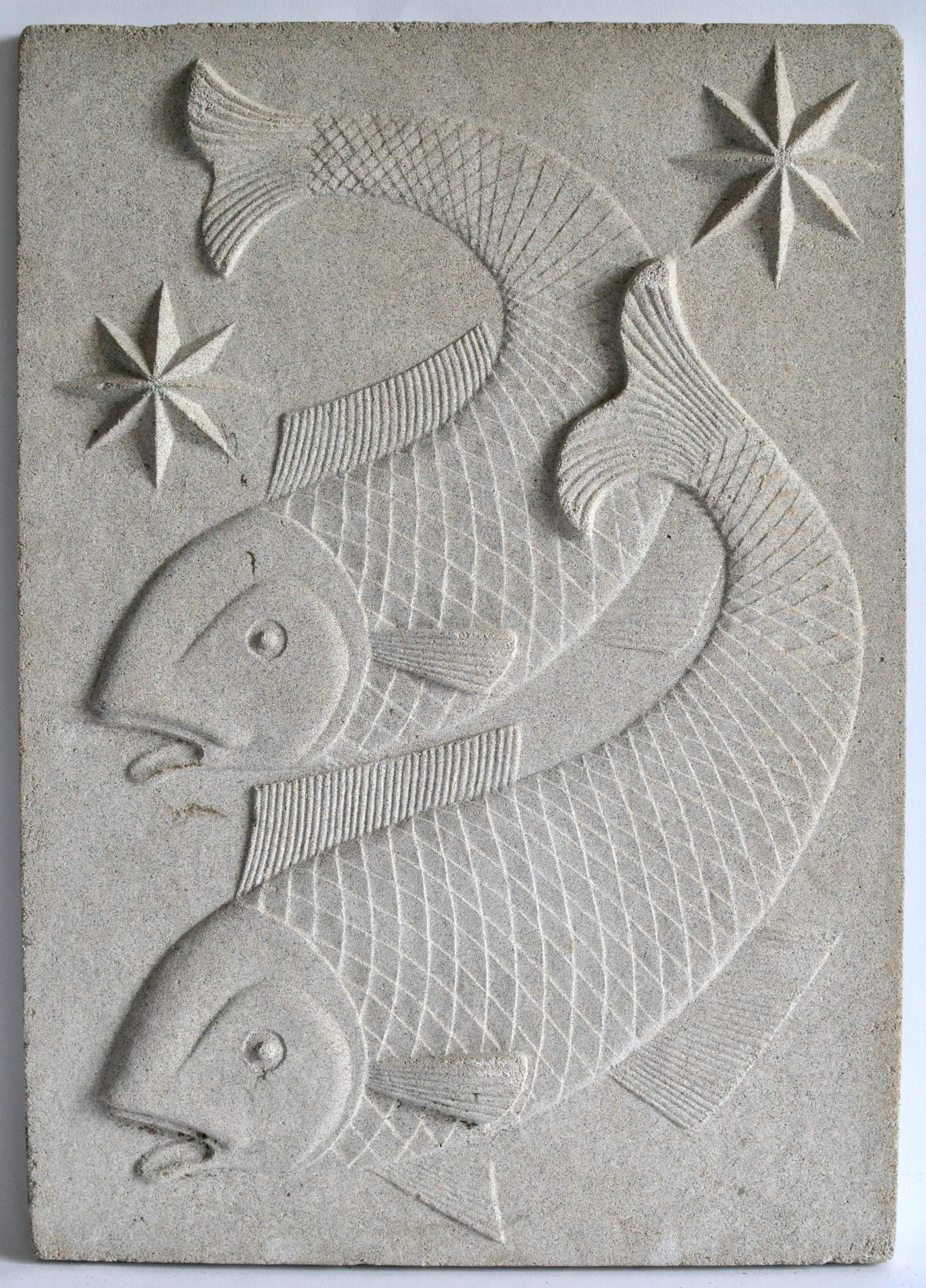 Cast Zodiac Artificial Stone Relief Sign of Gemini, c. 1940