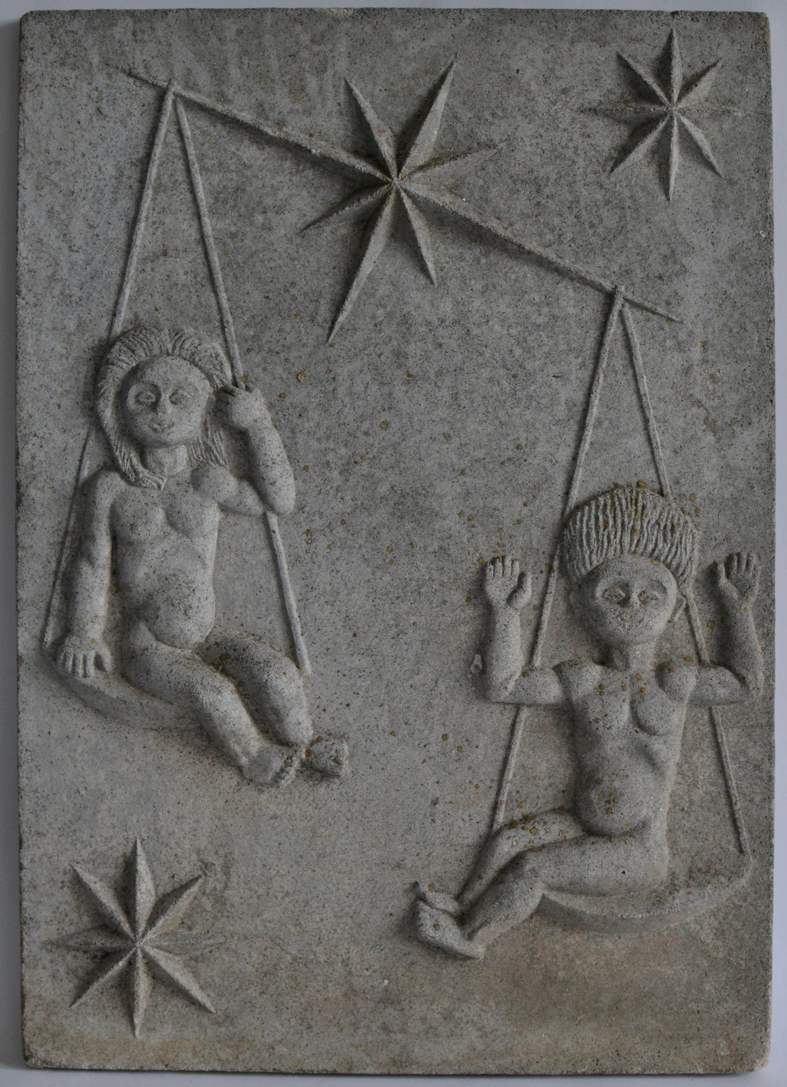 Scandinavian Modern Zodiac Artificial Stone Relief Sign of Libra, c. 1940