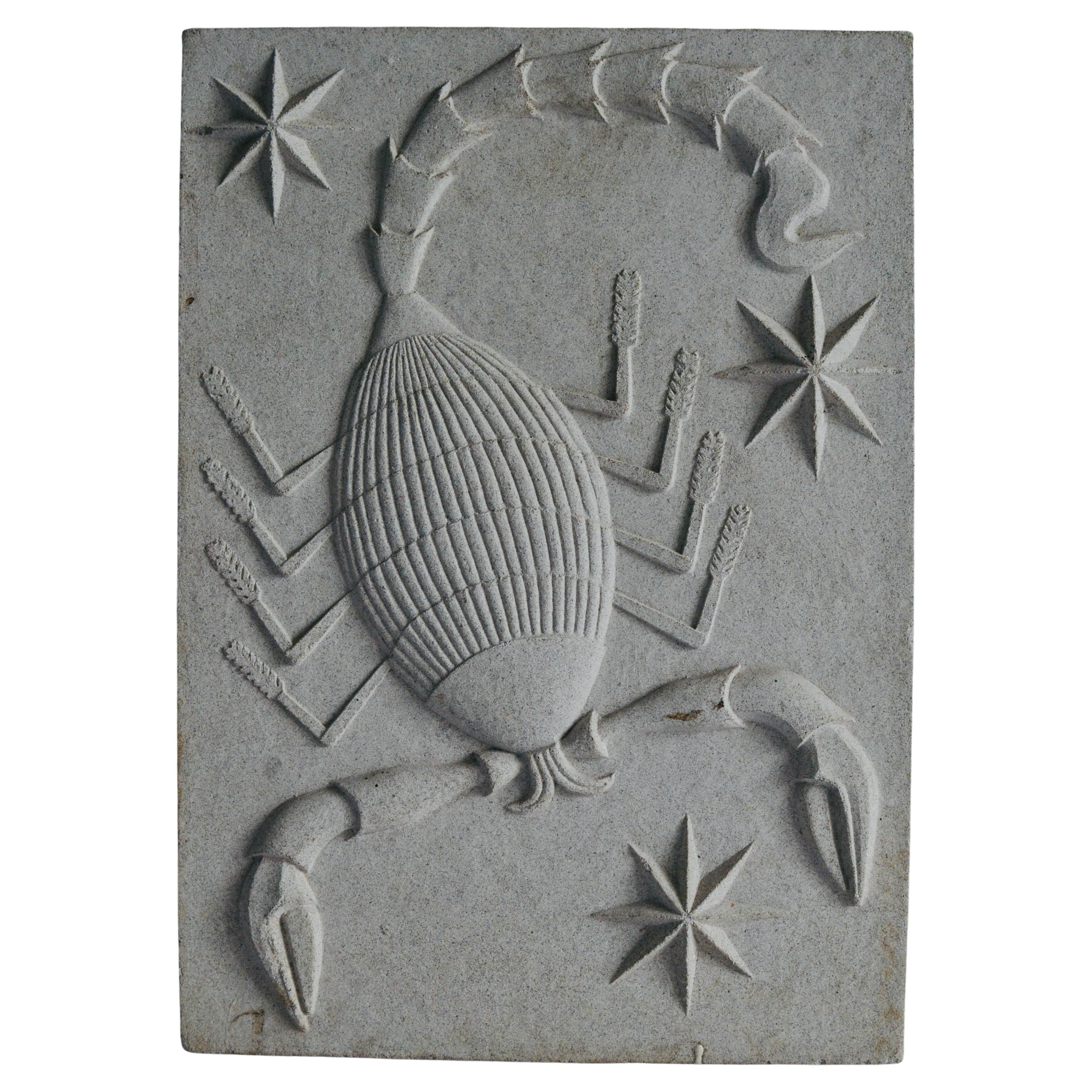 Zodiac Artificial Stone Relief Sign of Scorpio, c. 1940