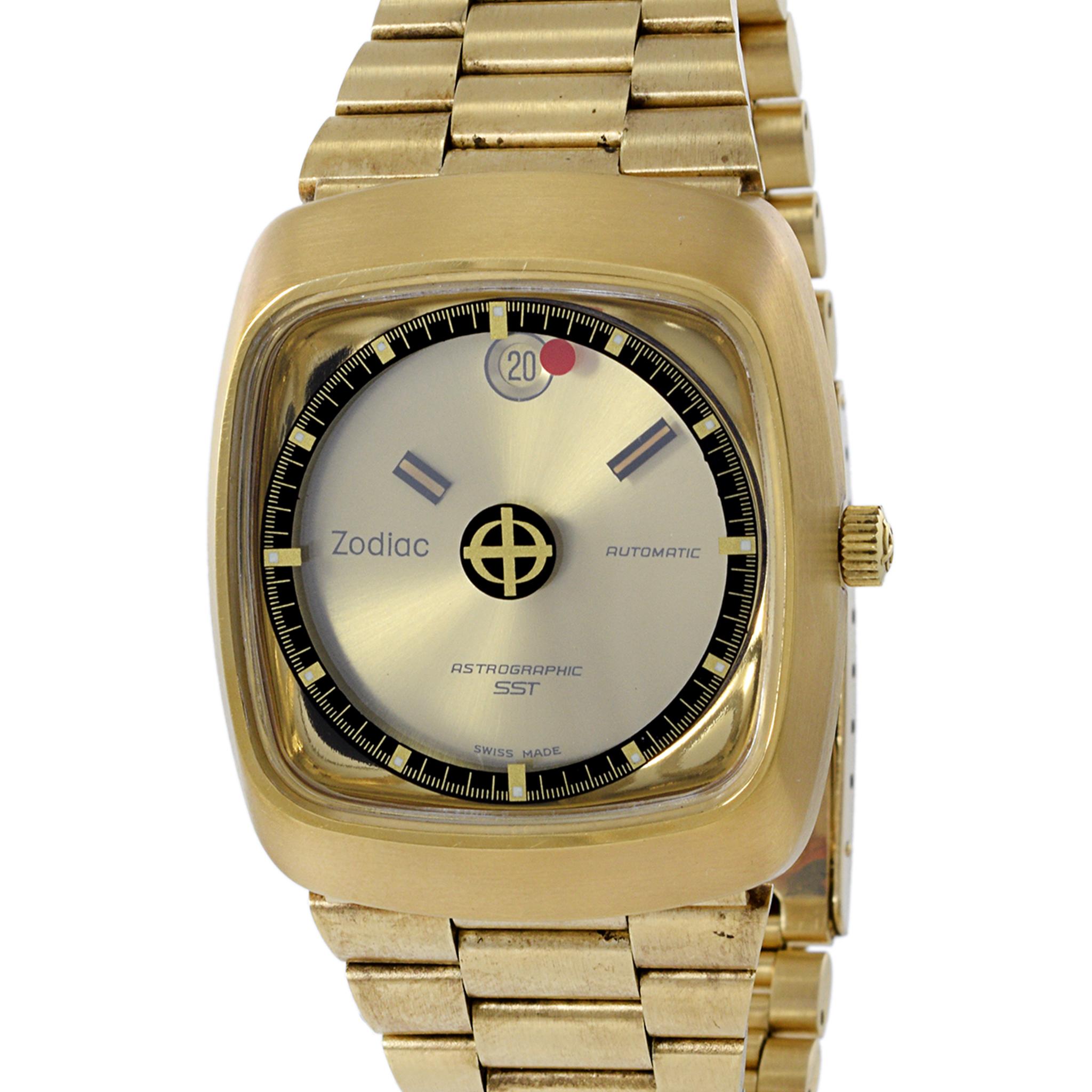 Zodiac Astrographic SST TV Case Watch 1971 Manufacture Full Set NOS Condition In New Condition For Sale In New York, NY