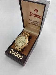 Zodiac Automatic Vintage Automatic OVERSIZE Gold Plated Red Dot Watch Boxed