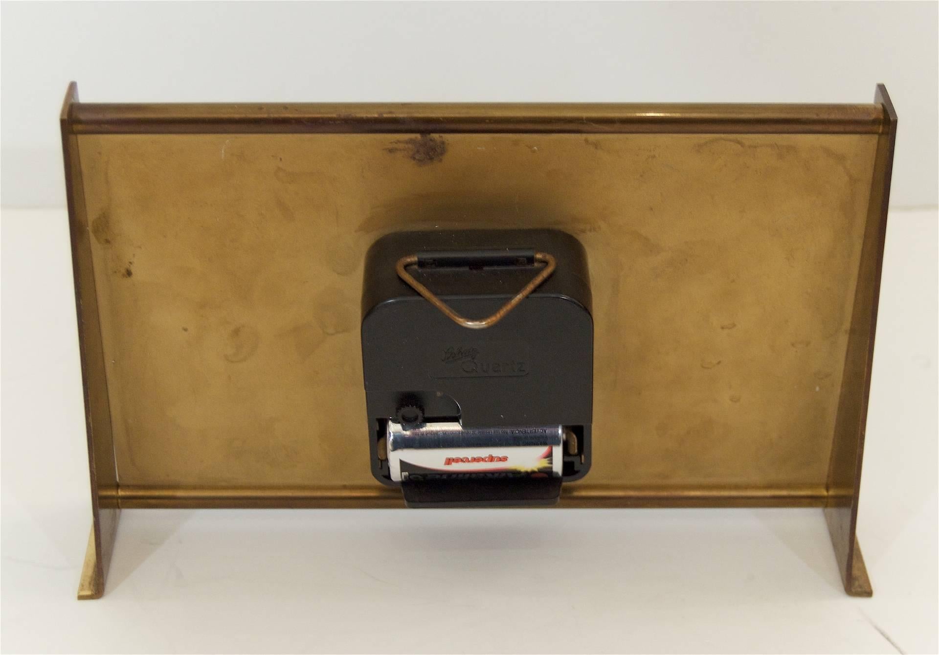 Zodiac Bas-Relief Brass Desk Clock by Schatz 2