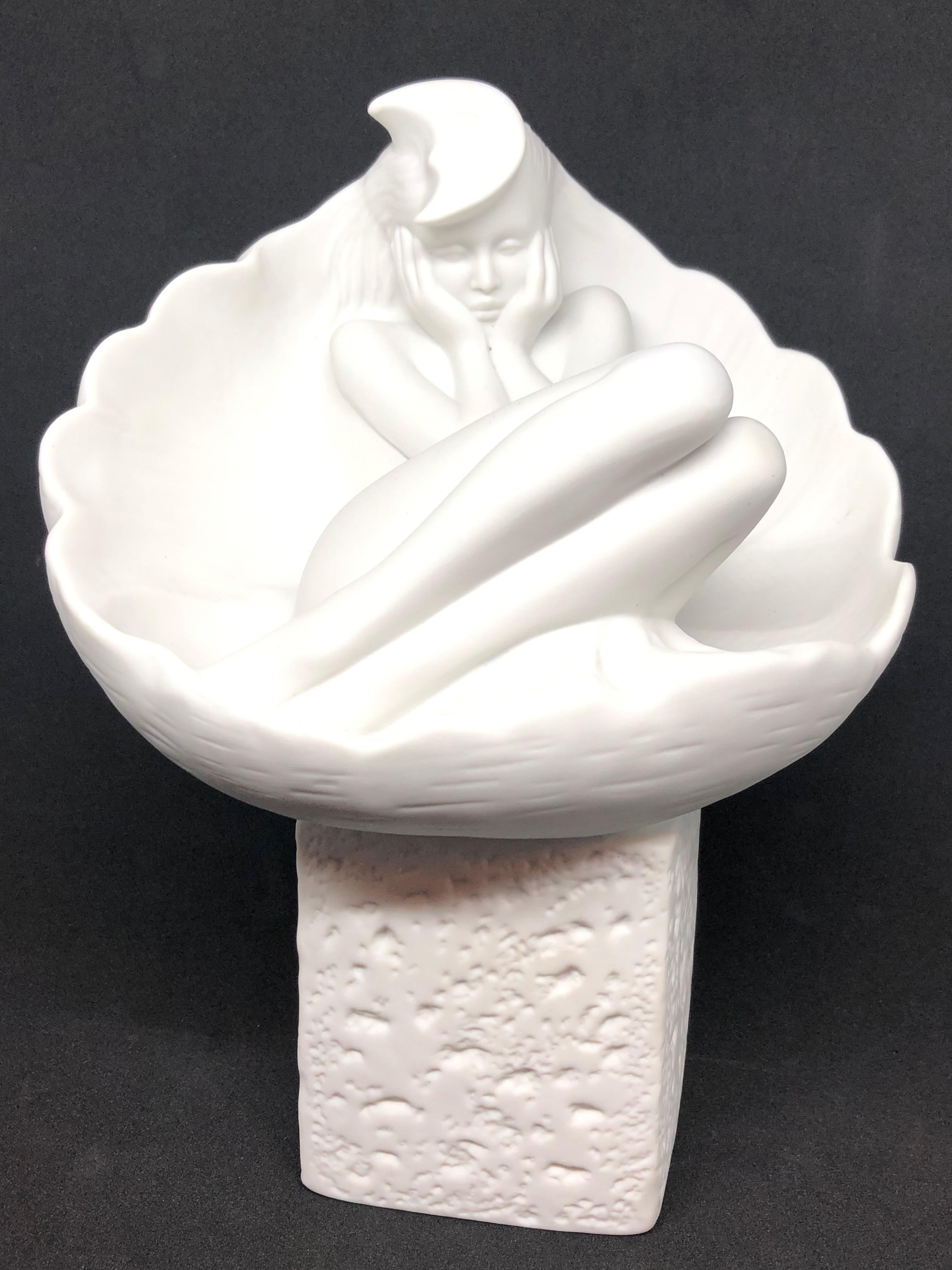 This cancer is one of the figurines in
the series of zodiac figurines from Royal
Copenhagen. The figurine was designed by the
famous Danish artist Christel Marott and
produced in bisque Porcelain. Signed with manufactory mark. Comes in original