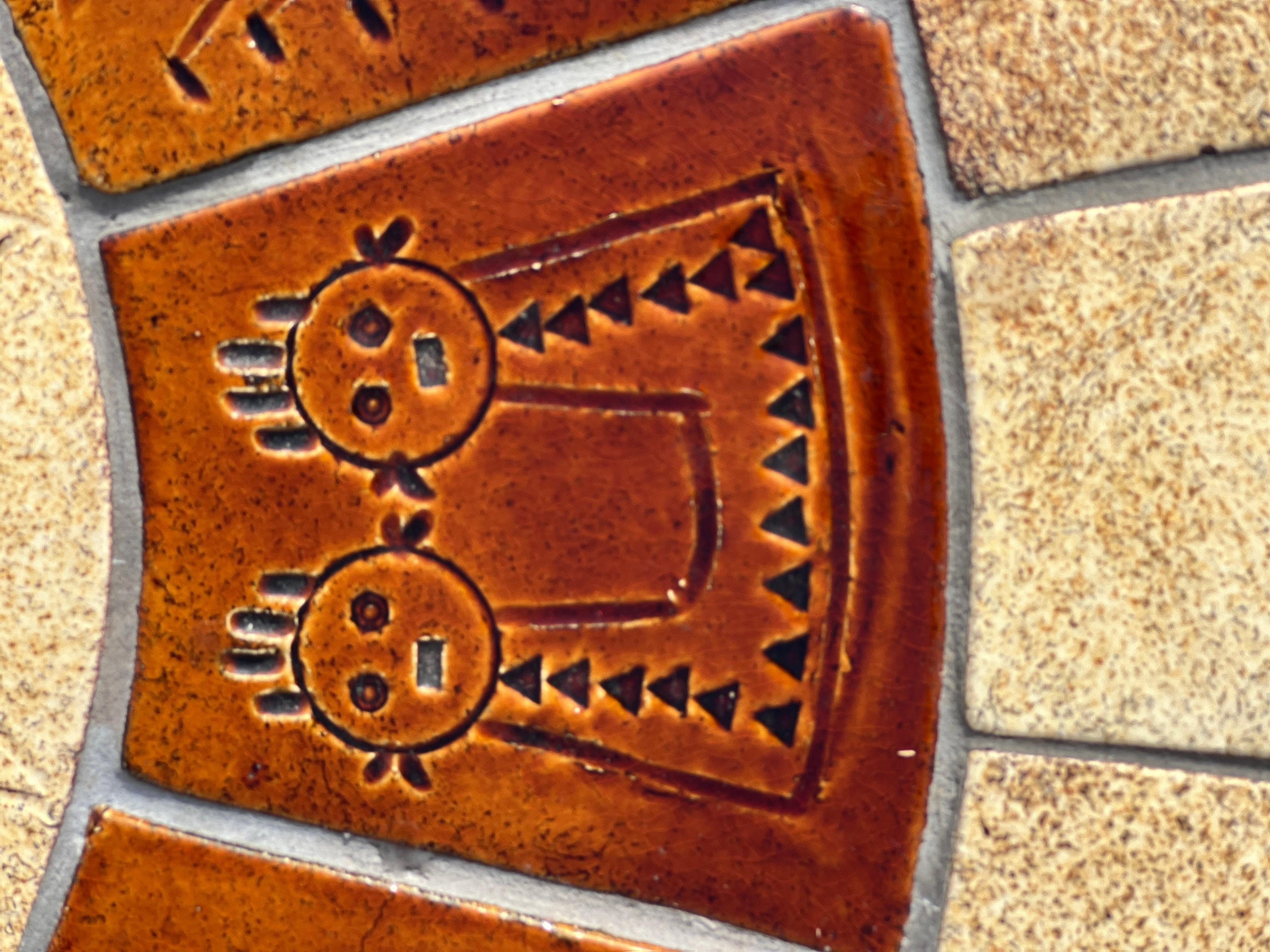 Mid-20th Century Zodiac Ceramic Coffee Table in the Style of Roger Capron, 1960 For Sale