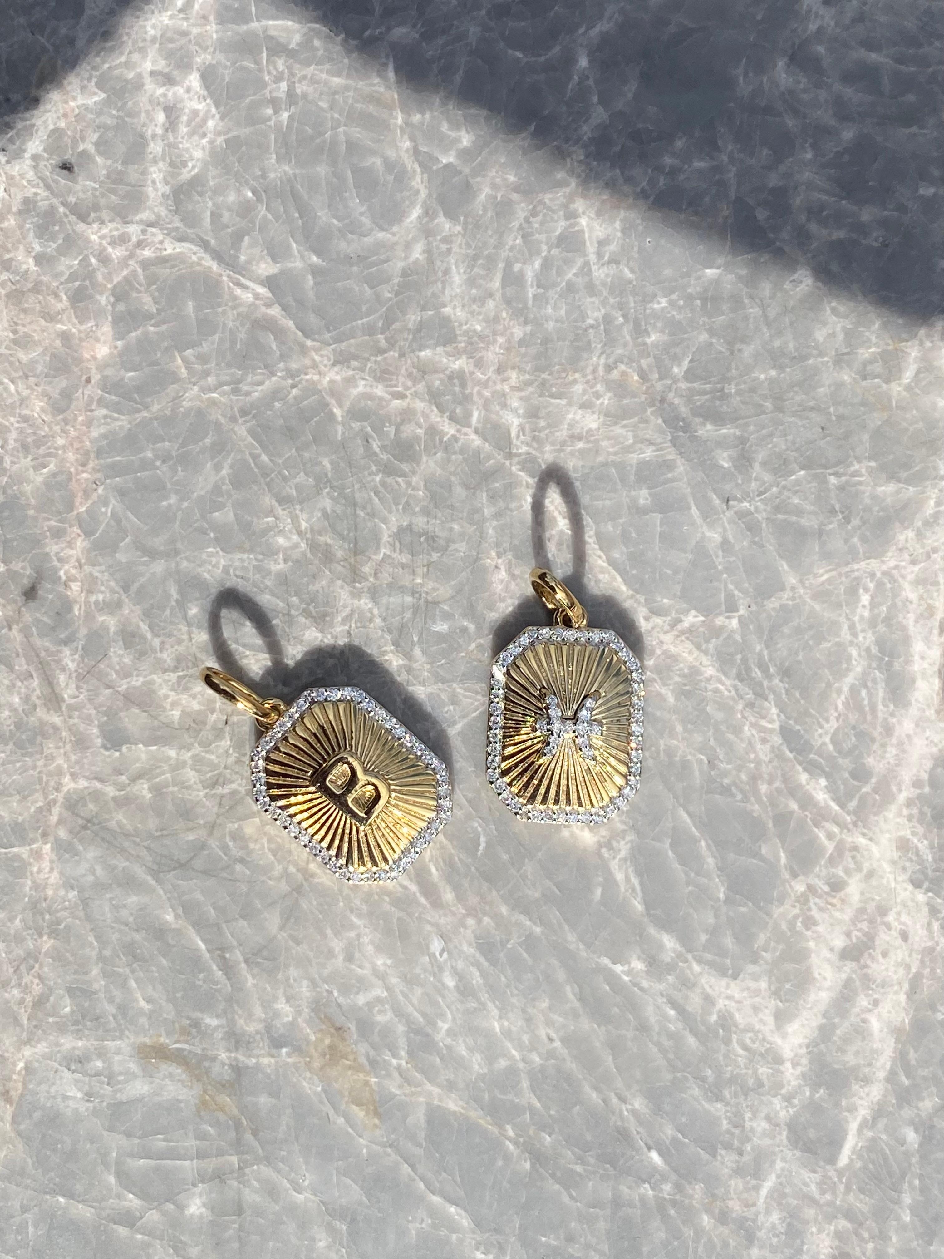 Zodiac Charm Diamant-Halskette, Sternzeichen Horoskop 18K Gelbgold im Angebot 5