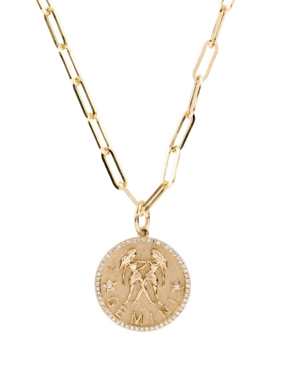 14k gold gemini pendant