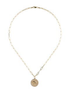 Sternzeichen Diamant-Halskette 14K Gelbgold 1/5 CT TDW Geschenke für Sie, LEO