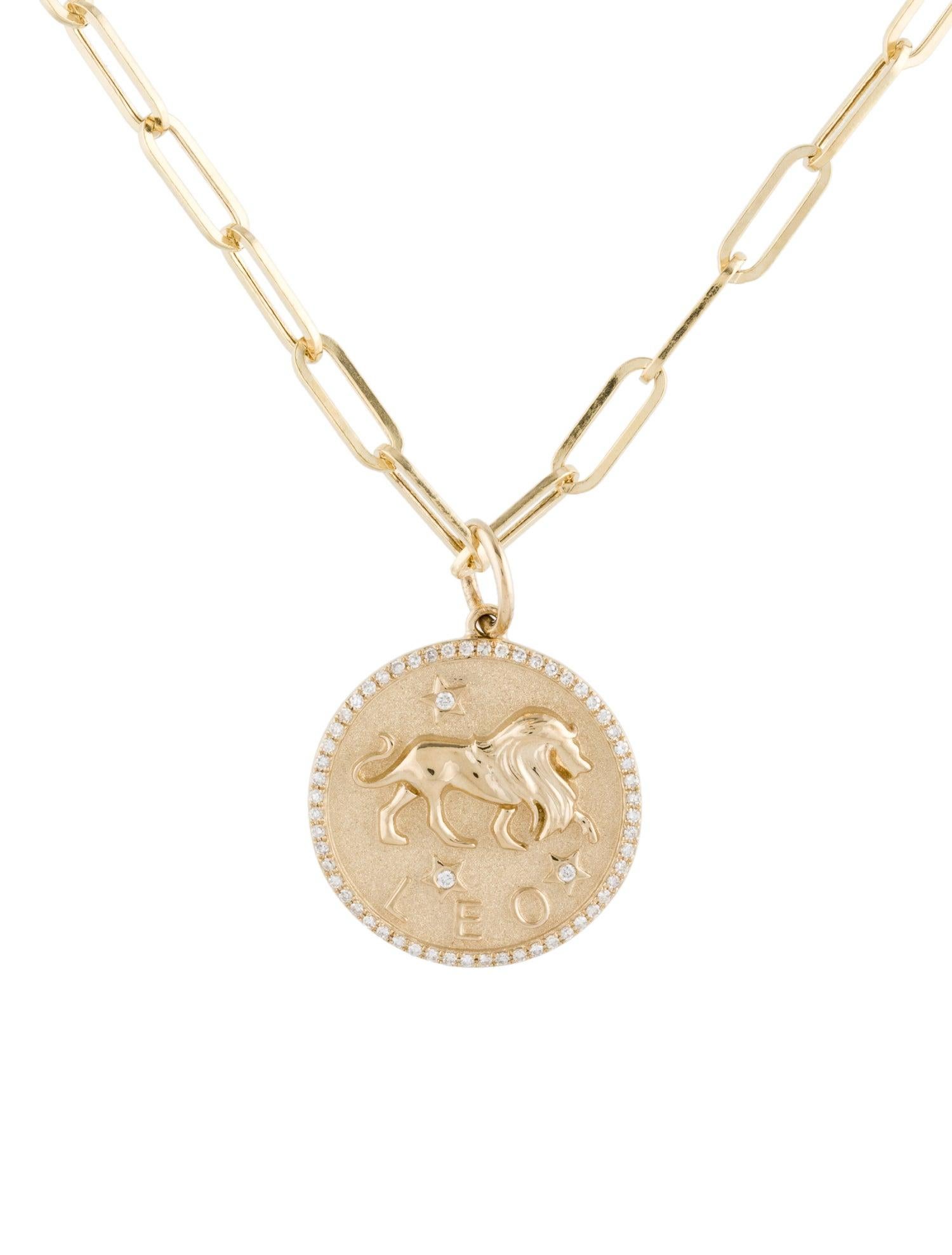 14k gold leo necklace