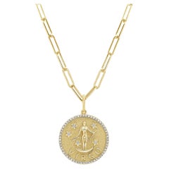 Zodiac Diamond Necklace 14K Yellow Gold 1/5 CT TDW Gifts for Her, Virgo