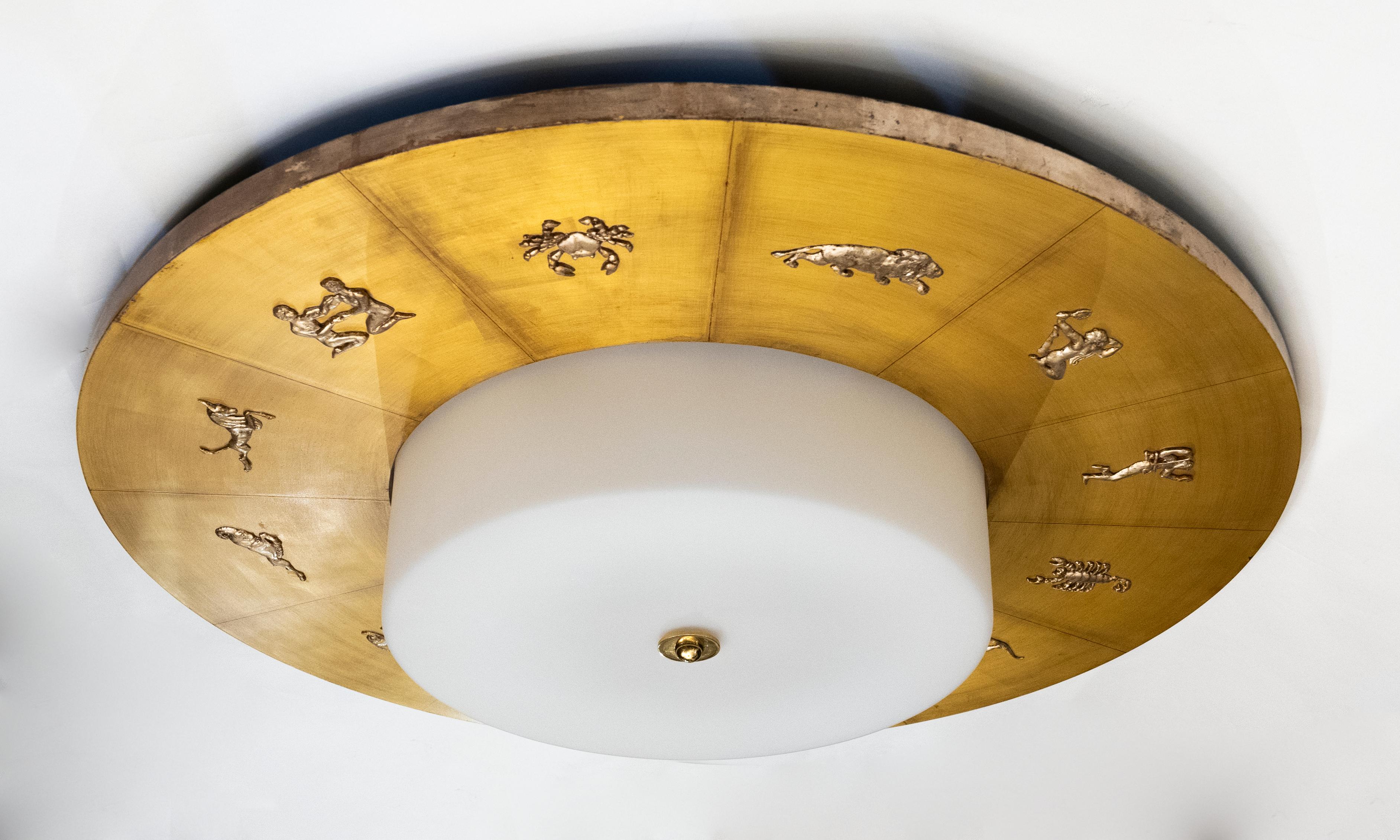 Zodiac Flush Mount by David Duncan Studio In New Condition For Sale In New York, NY