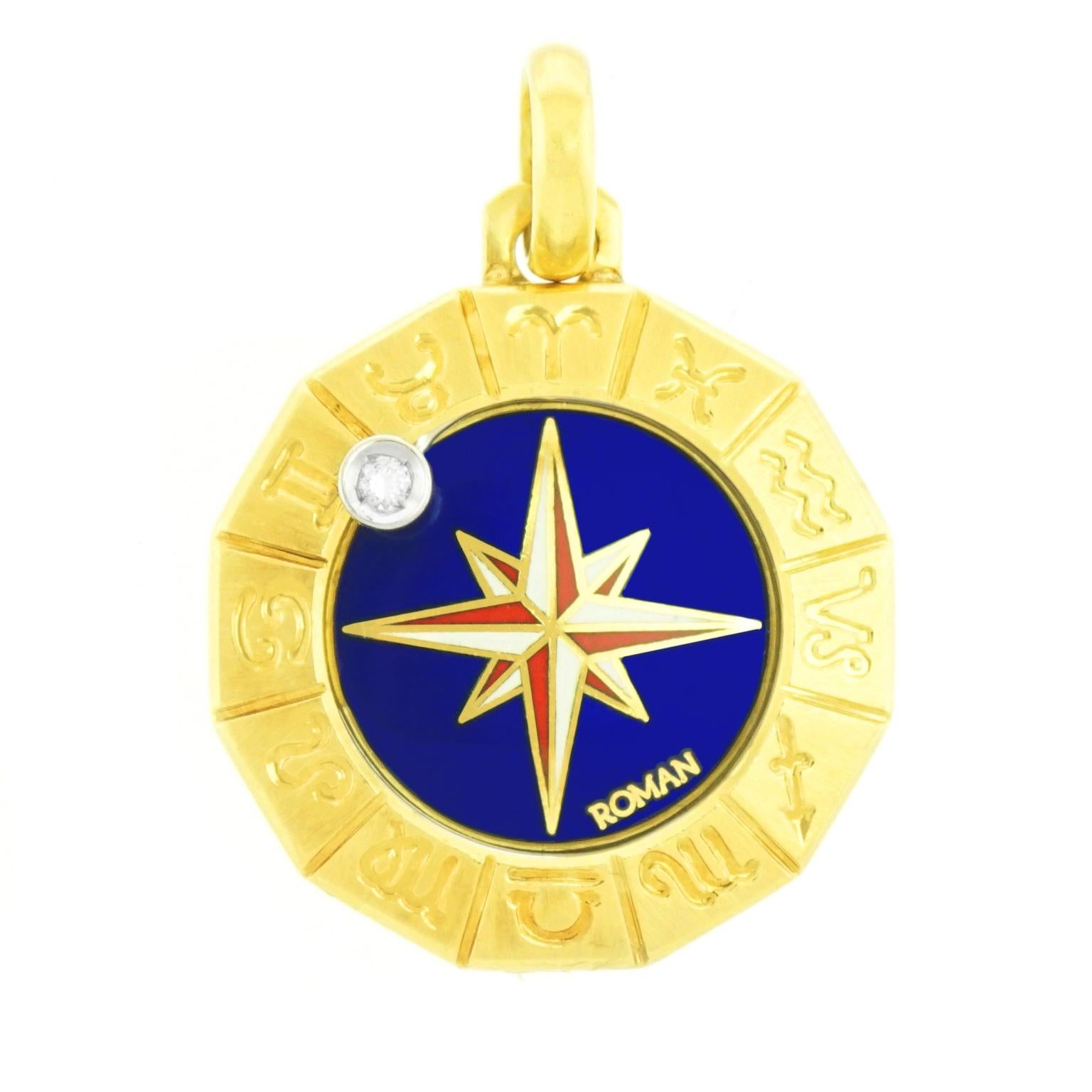 Brilliant Cut Zodiac Gold Pendant
