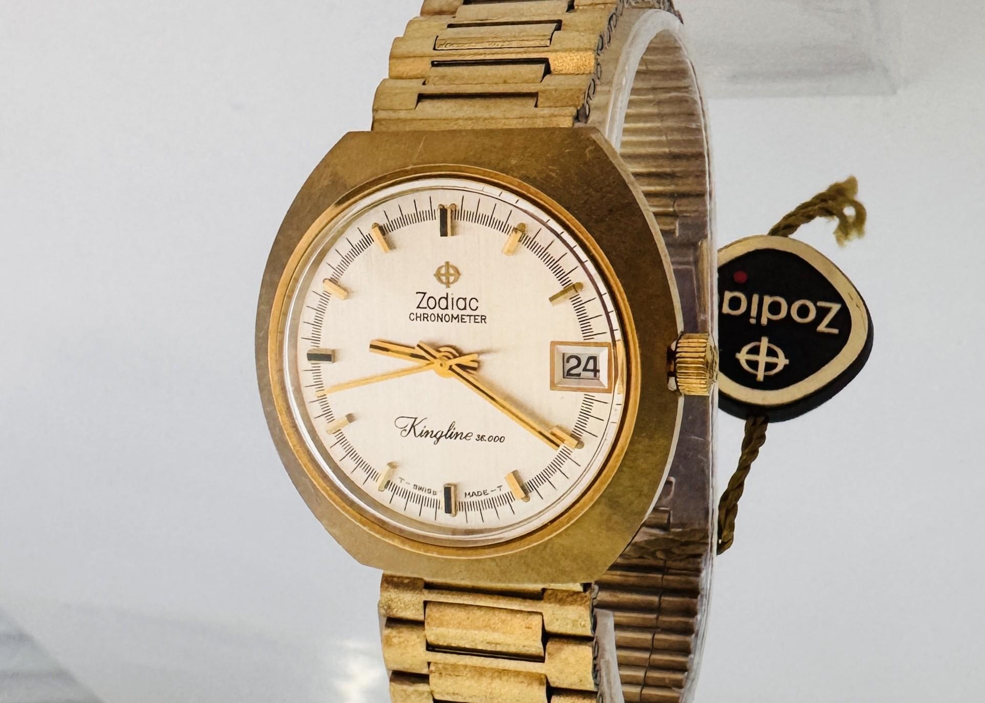 Zodiac Kingline Chronometer High Frequency 36000 AUTOMATIC Watch In Original Box For Sale 2