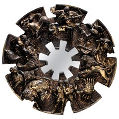 Zodiac Mirror in Brutalist Style by Finesse Originals