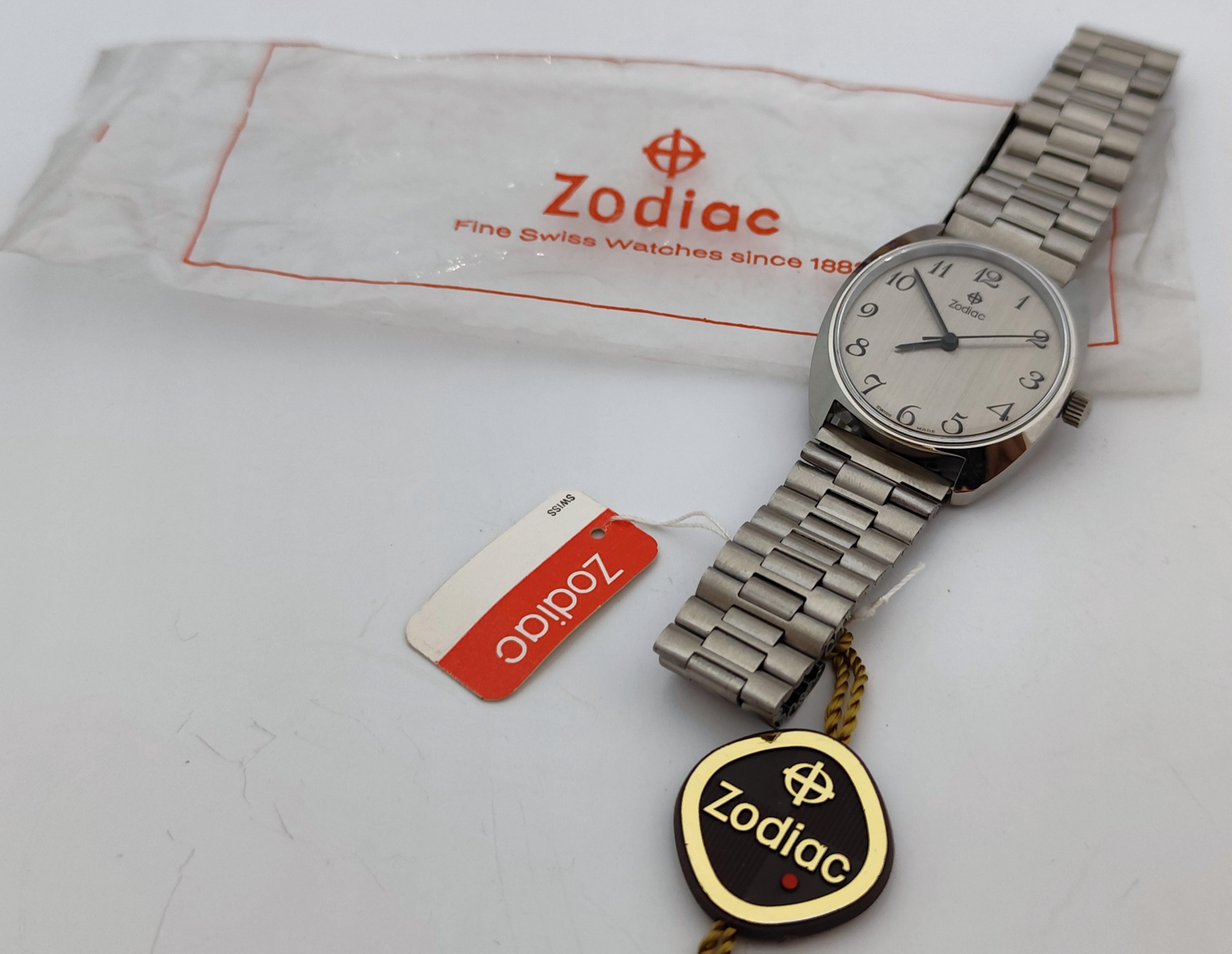 Zodiac OLYMPOS NOS Rare 612 105 Automatic Stainless Steel MEN In Original Box im Angebot 10