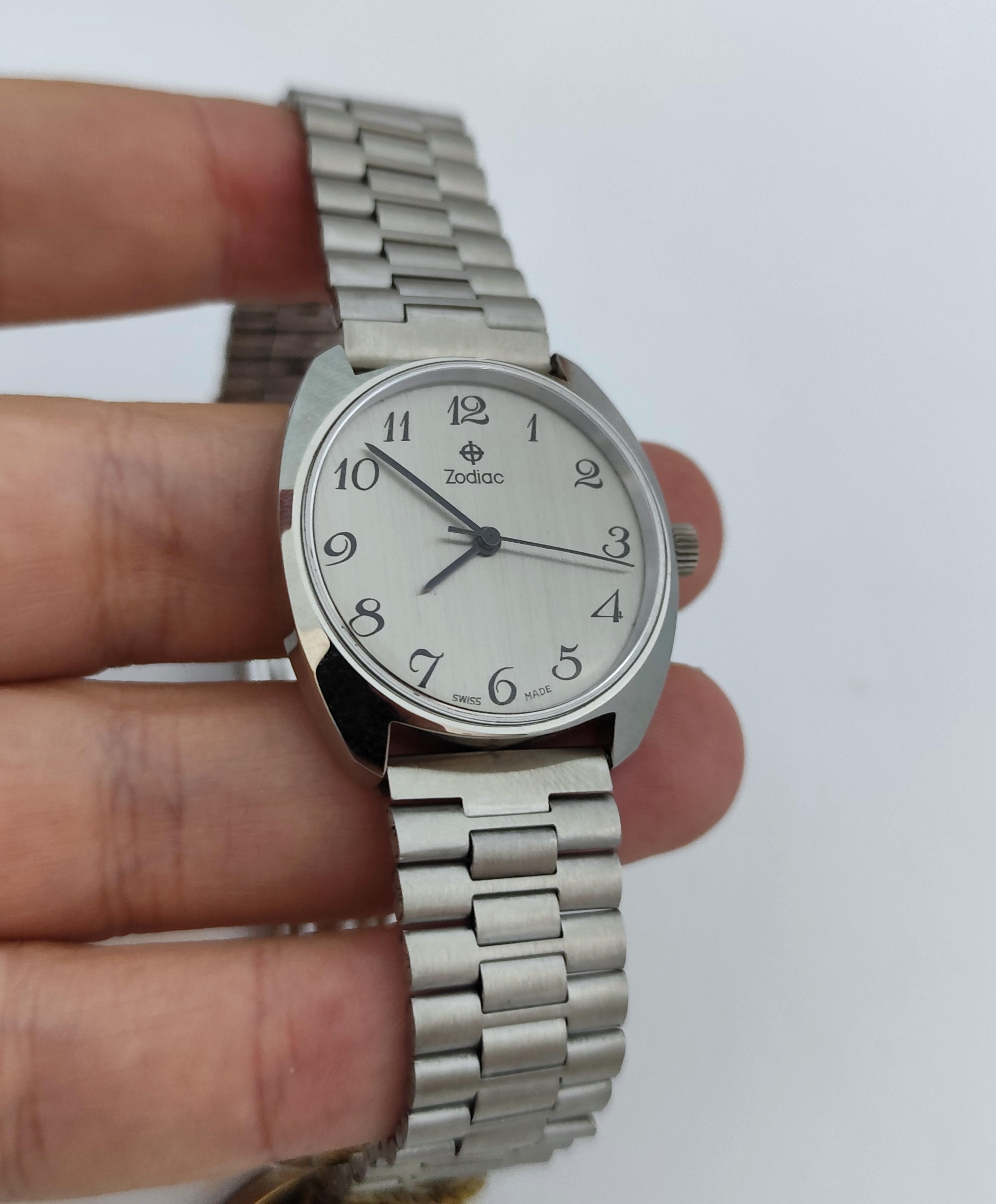 Zodiac OLYMPOS NOS Rare 612 105 Automatic Stainless Steel MEN In Original Box im Angebot 11
