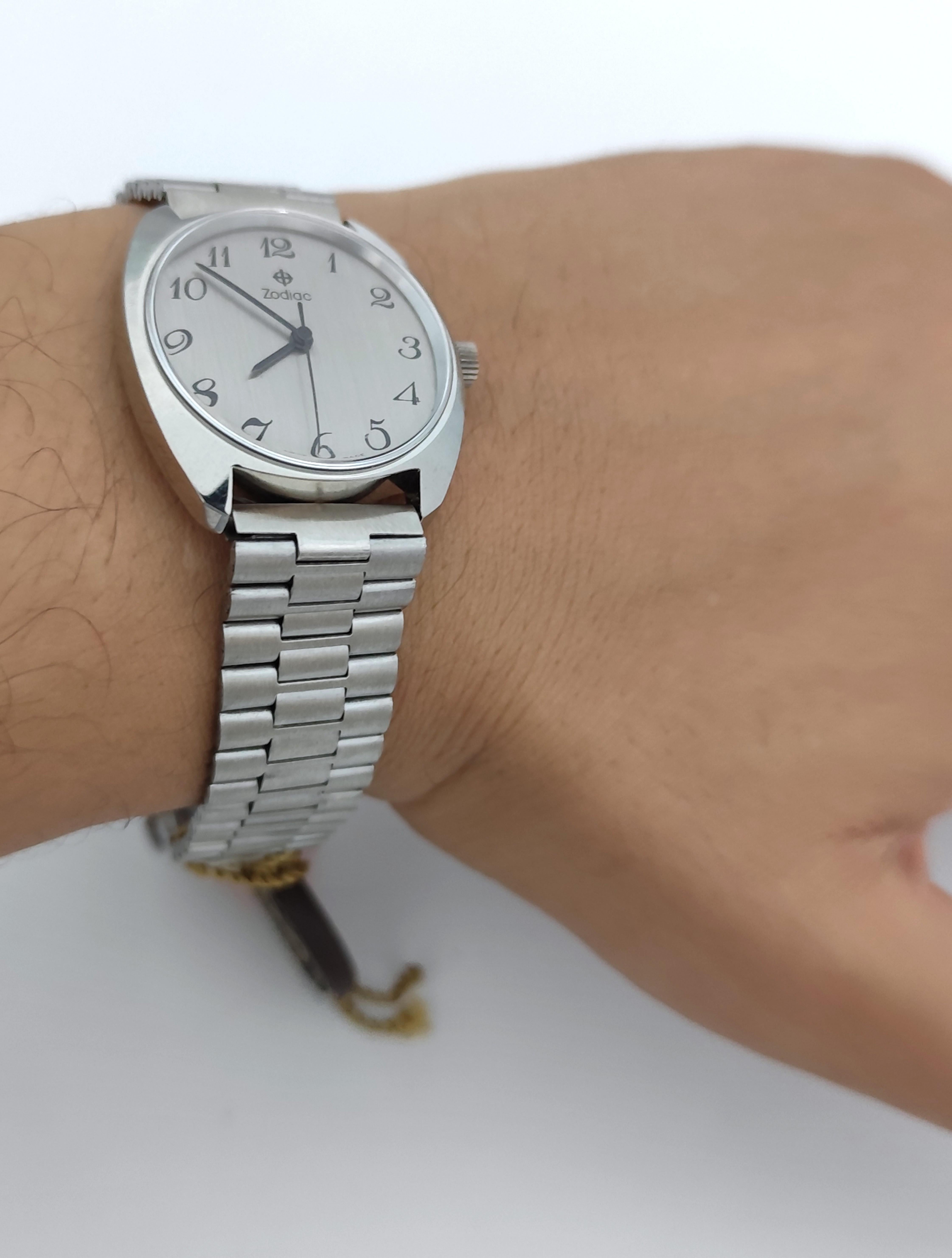 Zodiac OLYMPOS NOS Rare 612 105 Automatic Stainless Steel MEN In Original Box im Angebot 12