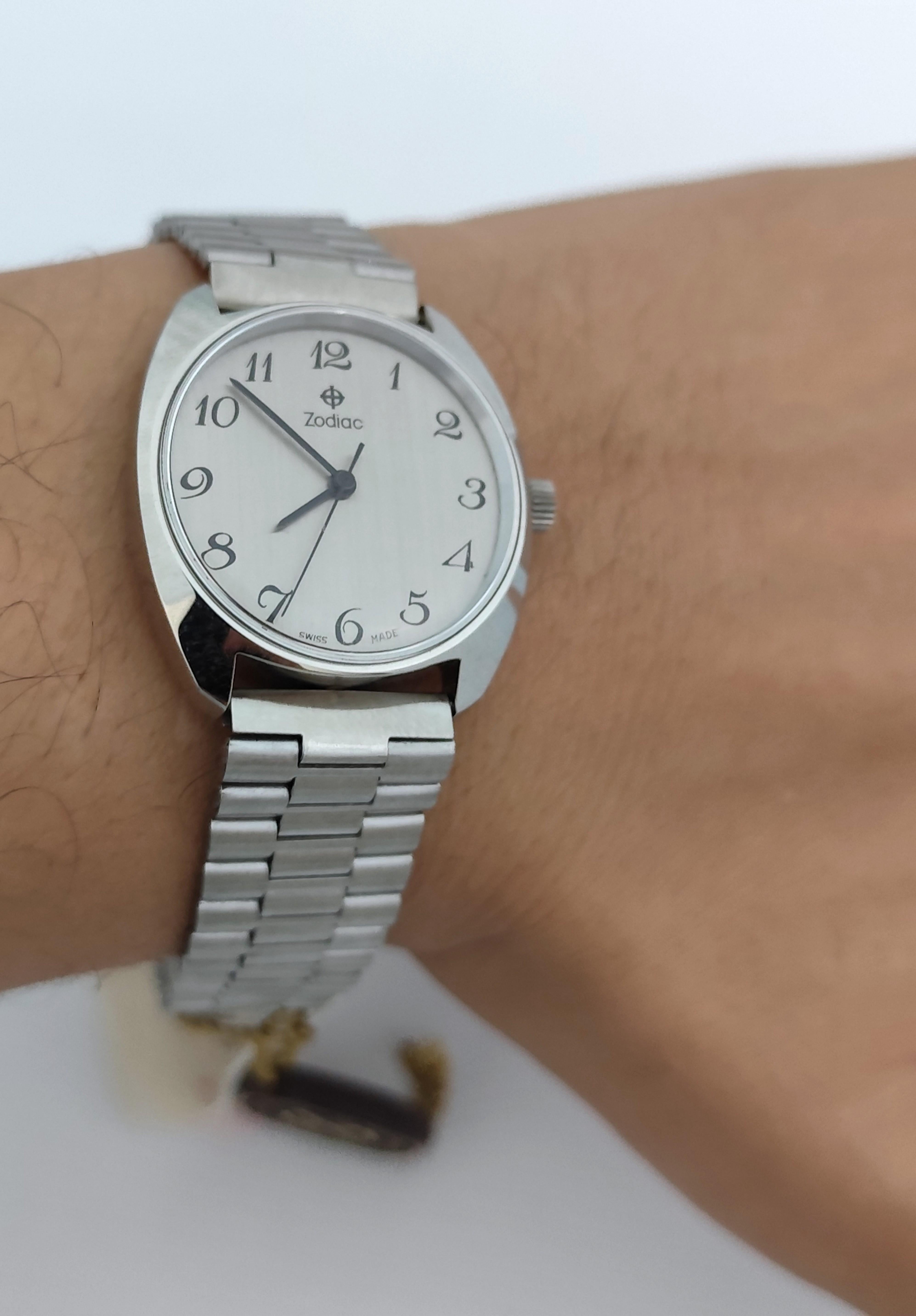 Zodiac OLYMPOS NOS Rare 612 105 Automatic Stainless Steel MEN In Original Box im Angebot 13