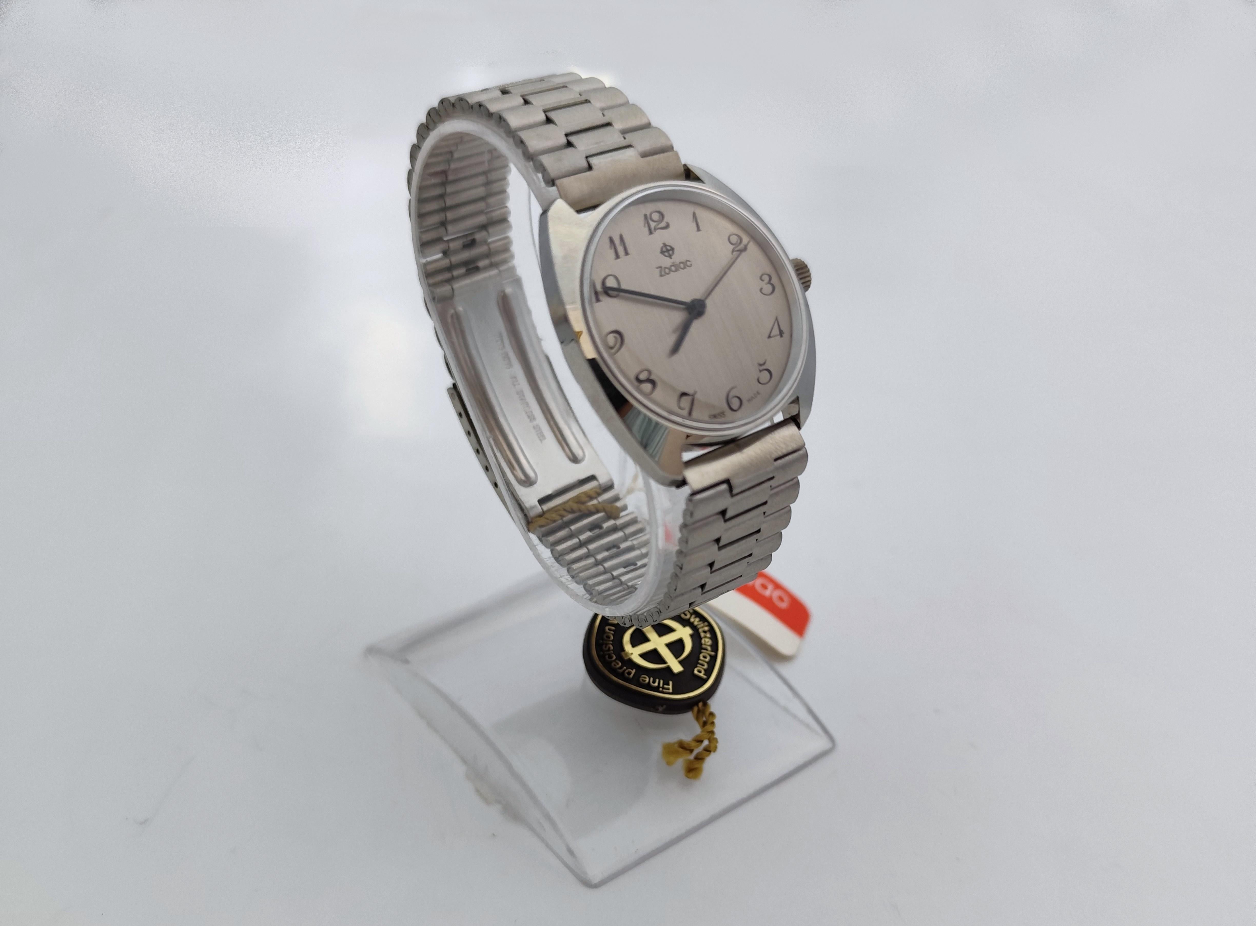 Zodiac OLYMPOS NOS Rare 612 105 Automatic Stainless Steel MEN In Original Box im Angebot 14