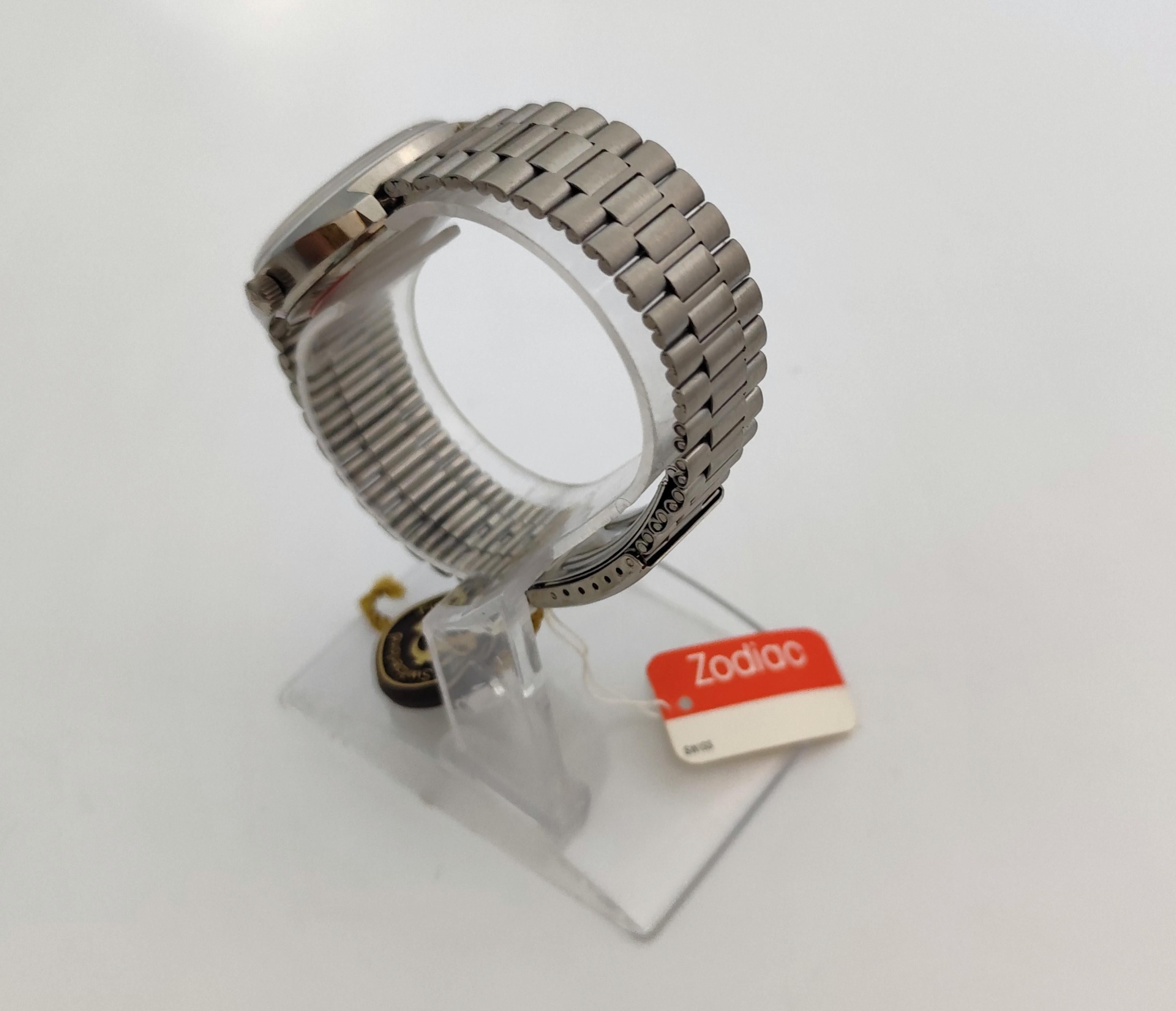 Zodiac OLYMPOS NOS Rare 612 105 Automatic Stainless Steel MEN In Original Box im Angebot 1