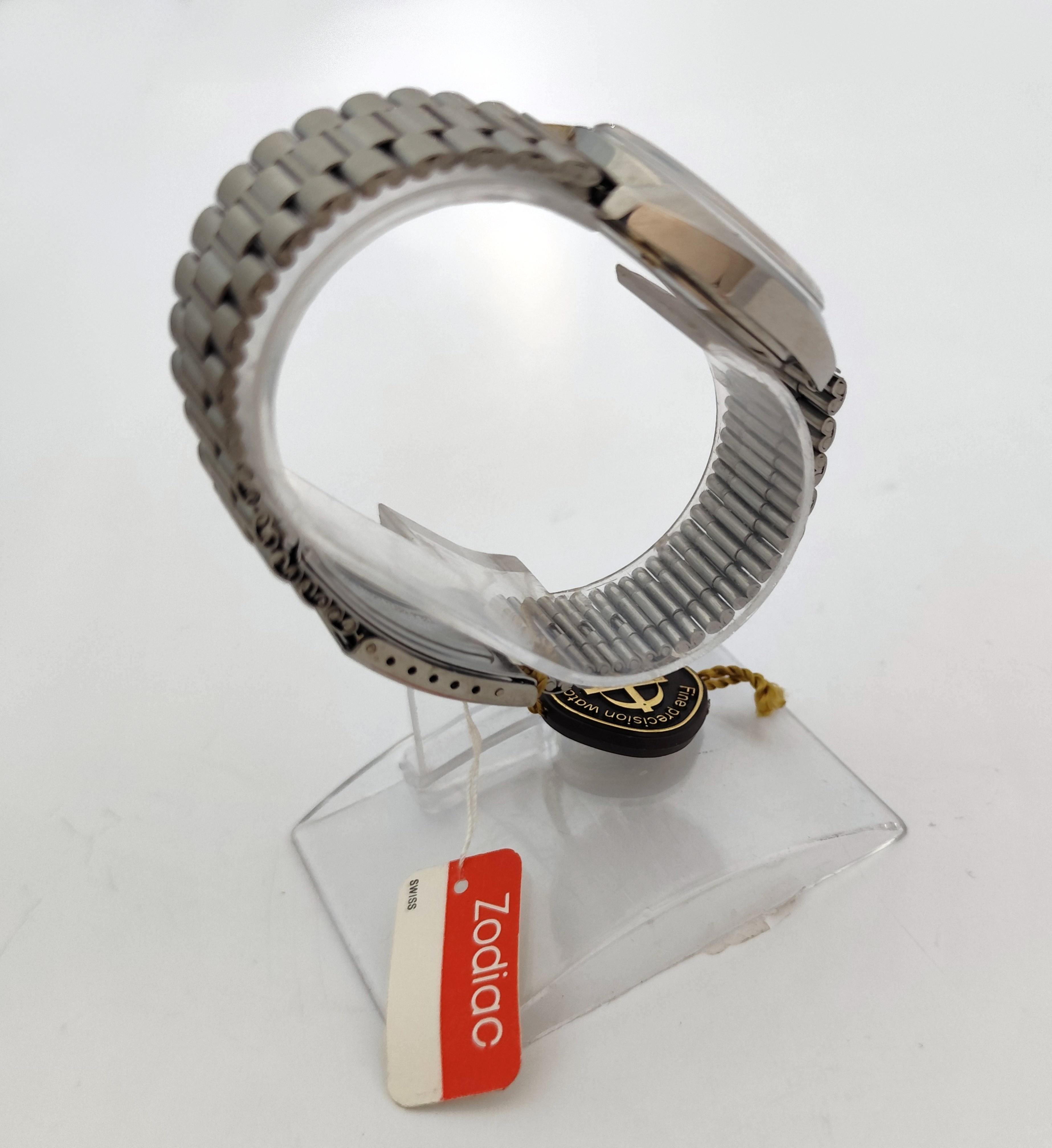 Zodiac OLYMPOS NOS Rare 612 105 Automatic Stainless Steel MEN In Original Box im Angebot 3