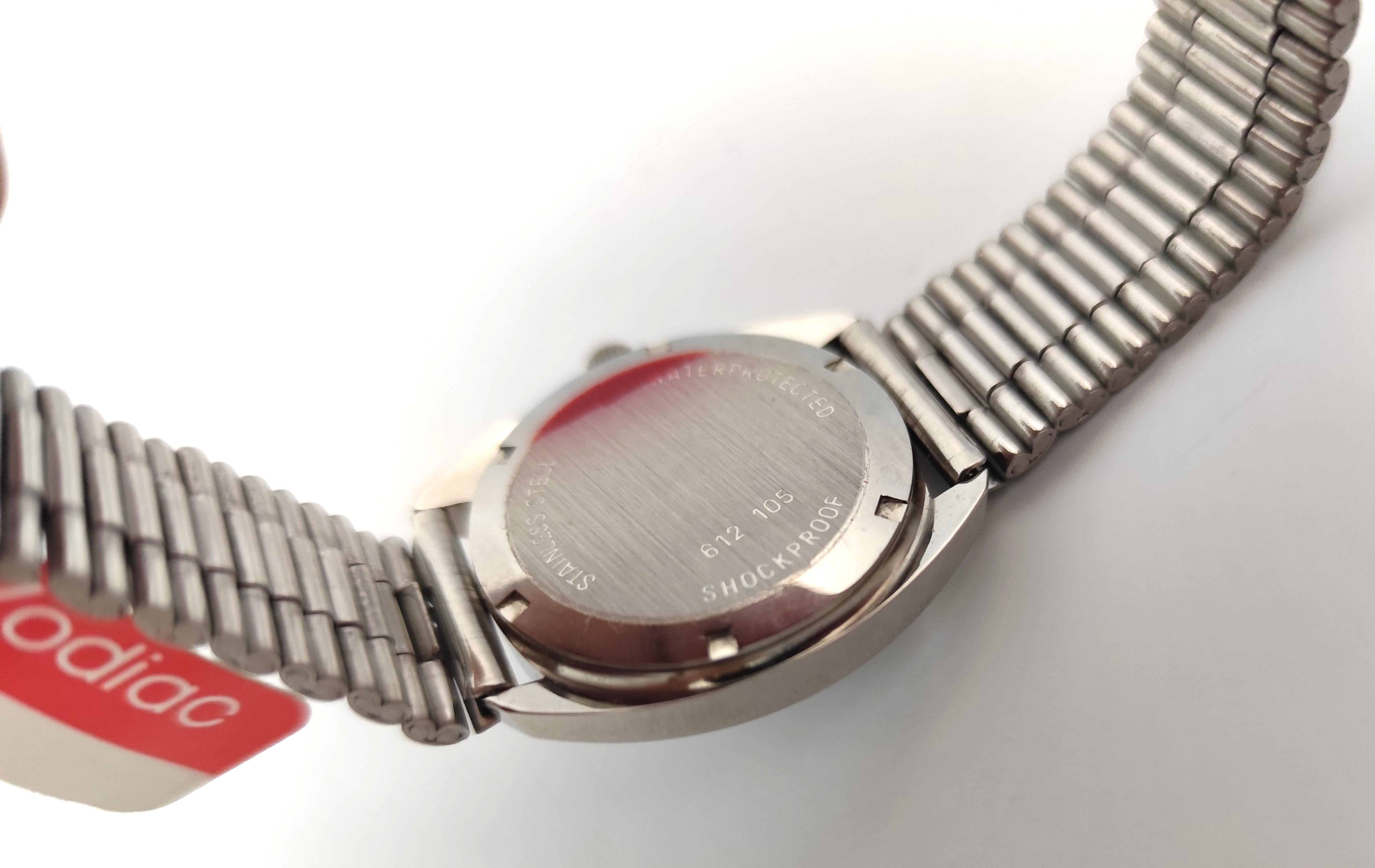 Zodiac OLYMPOS NOS Rare 612 105 Automatic Stainless Steel MEN In Original Box im Angebot 4