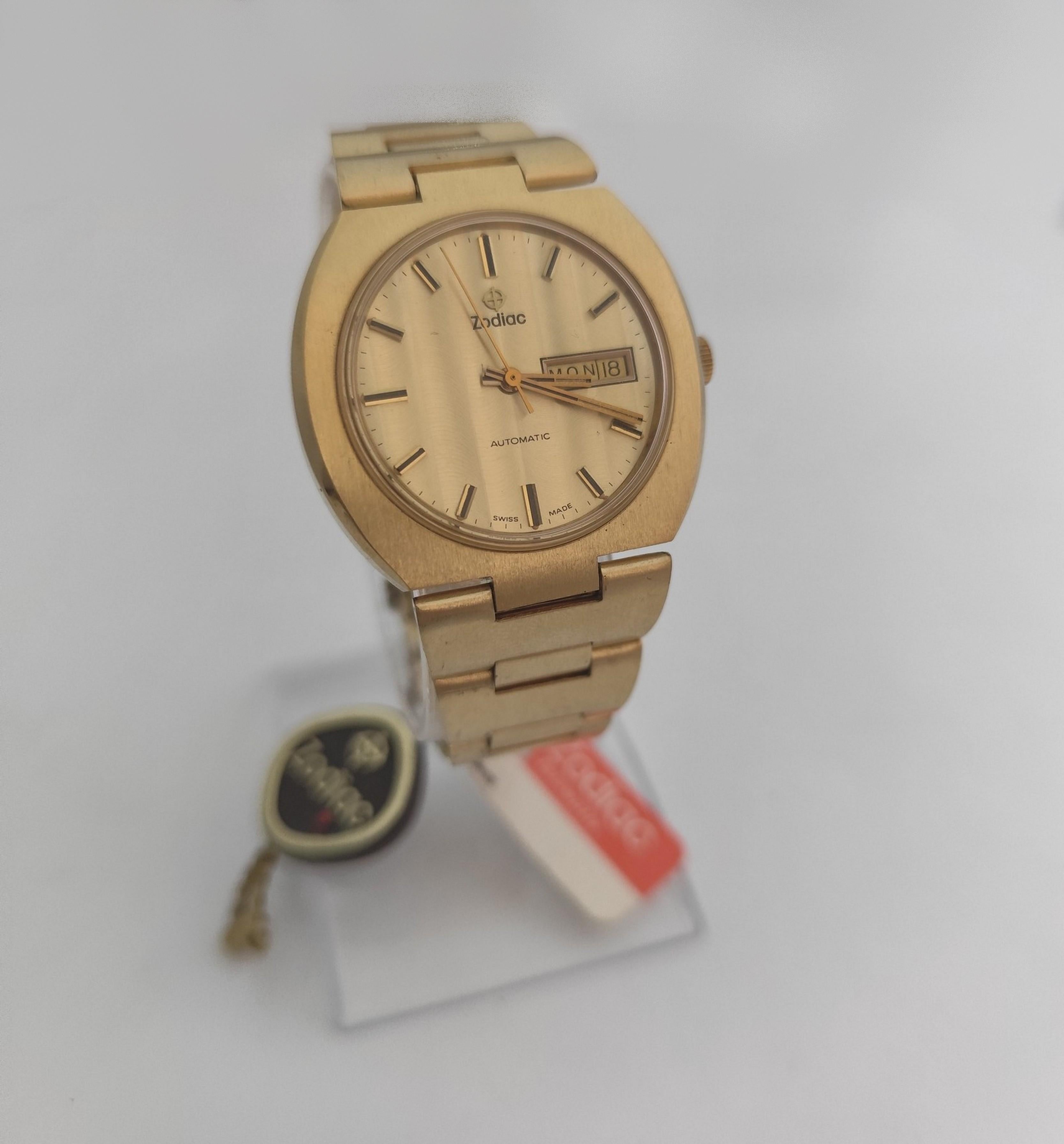 Zodiac OLYMPOS Ref 763.692 Shadow Strip Dial Automatic Watch In Original Box For Sale 2