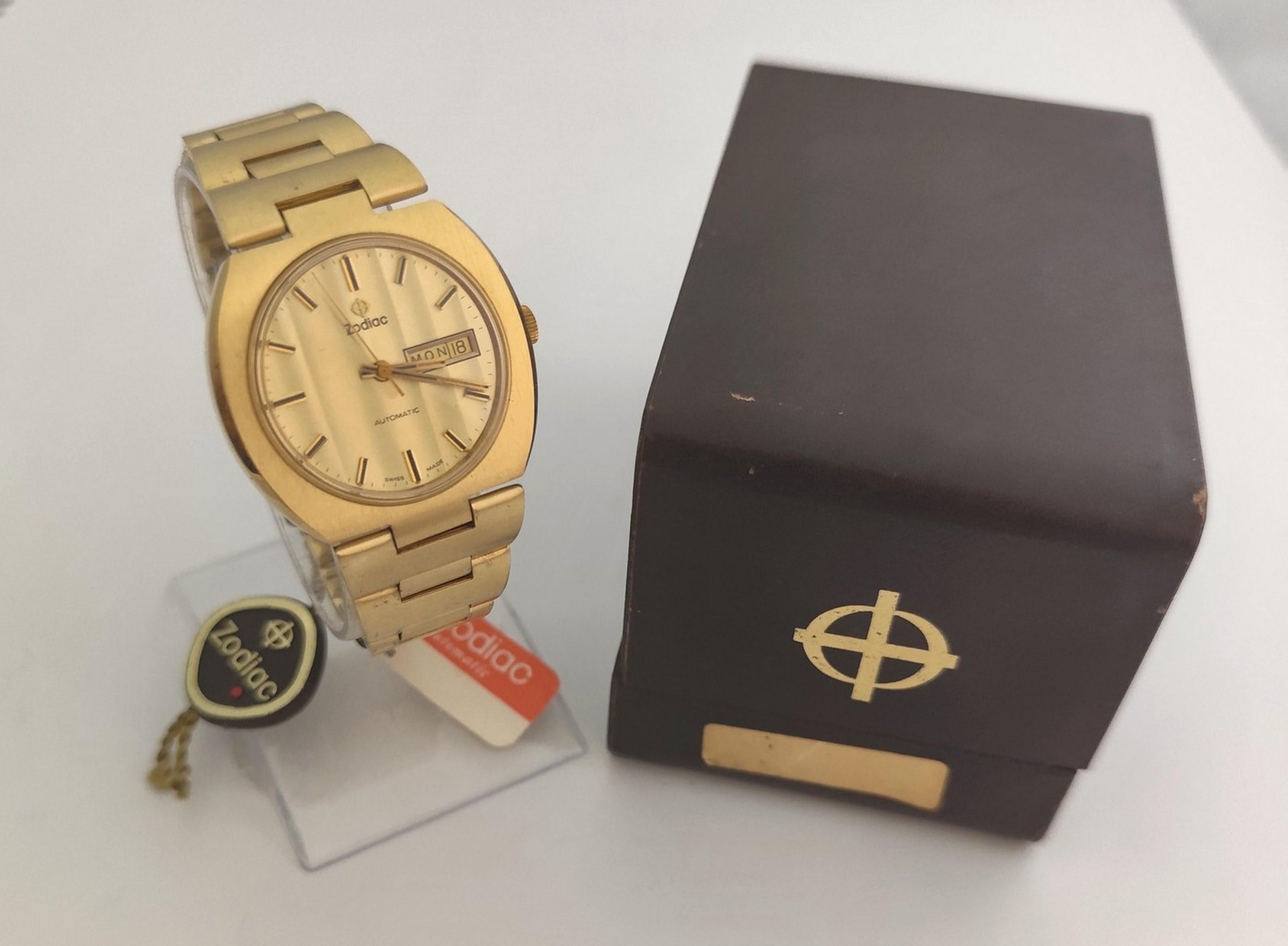Zodiac OLYMPOS Ref 763.692 Shadow Strip Dial Automatic Watch In Original Box For Sale 3