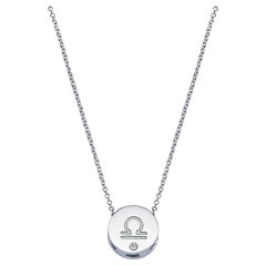 Collier en or 14K avec diamant en signe de Zodiac (écailles)