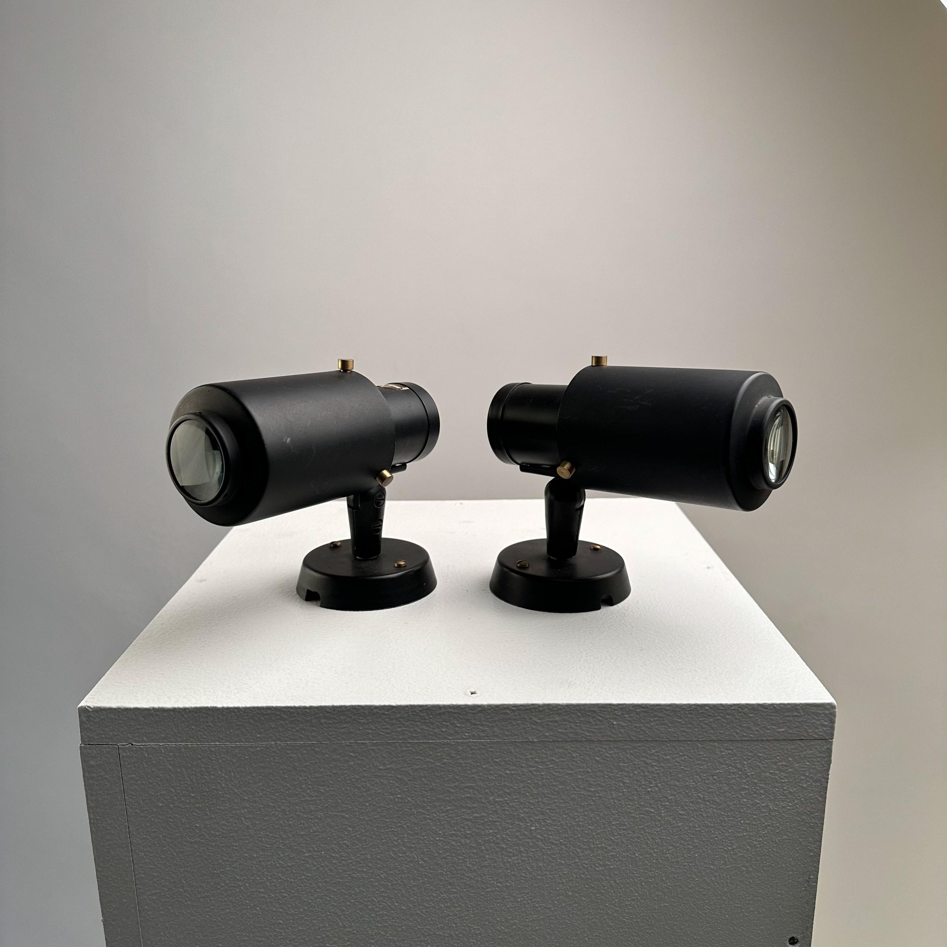 The pair of Zodiac Sconces by Jacques Biny for Lita, crafted in the 1950s, represents a perfect blend of mid-century modern design and exceptional craftsmanship. Jacques Biny, a renowned French designer, is celebrated for his innovative lighting