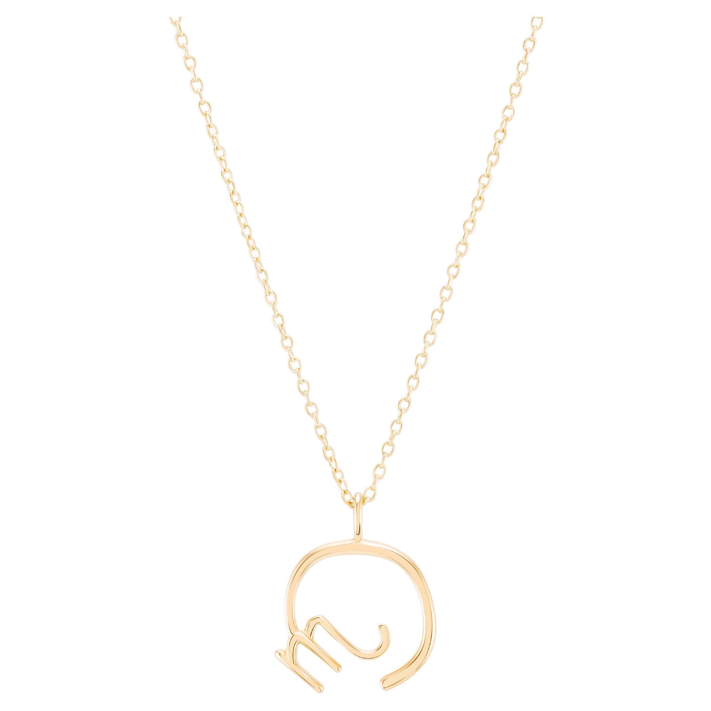 Zodiac Scorpio 18k Gold Necklace For Sale