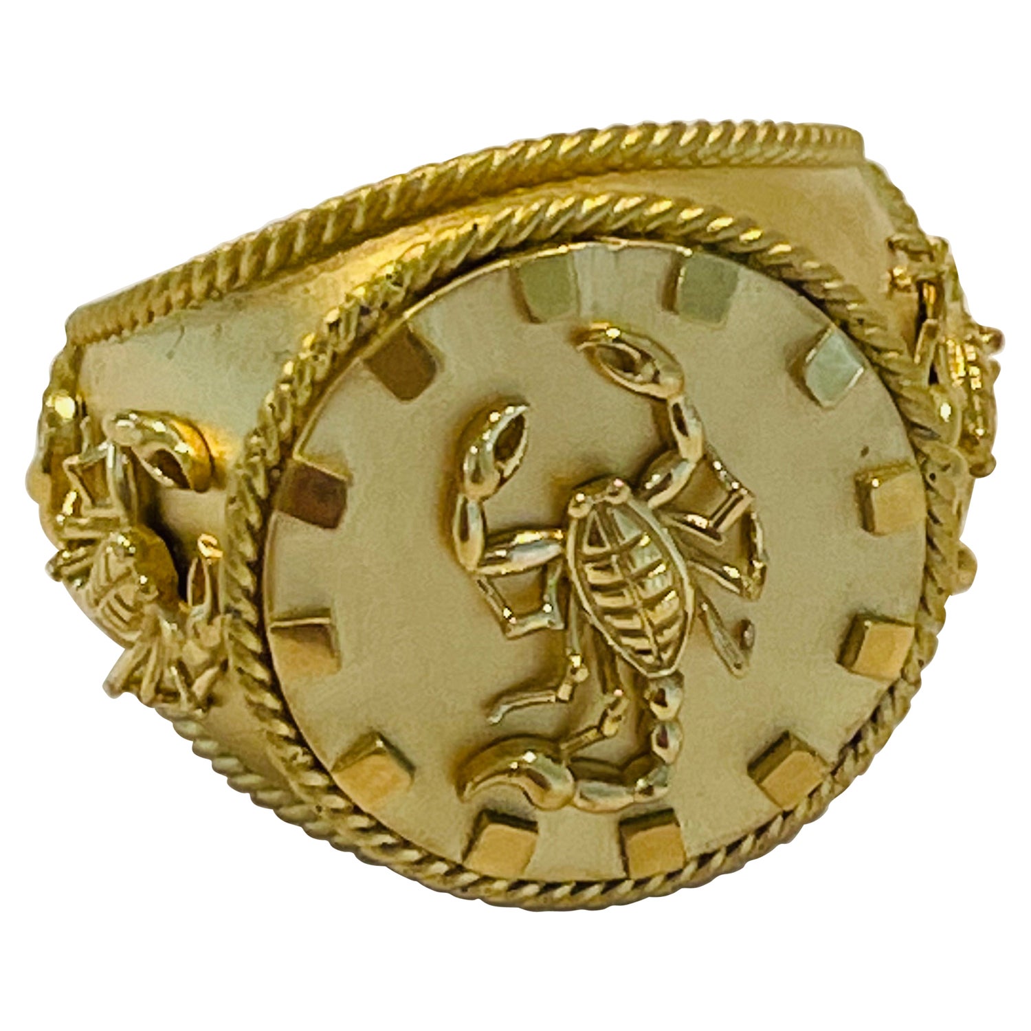 Zodiac Scorpion Ring in 22k Gold by Tagili For Sale at 1stDibs gold