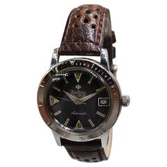 Zodiac Sea Wolf Edelstahl-Automatik-Taucher-Armbanduhr:: ca. 1960er Jahre