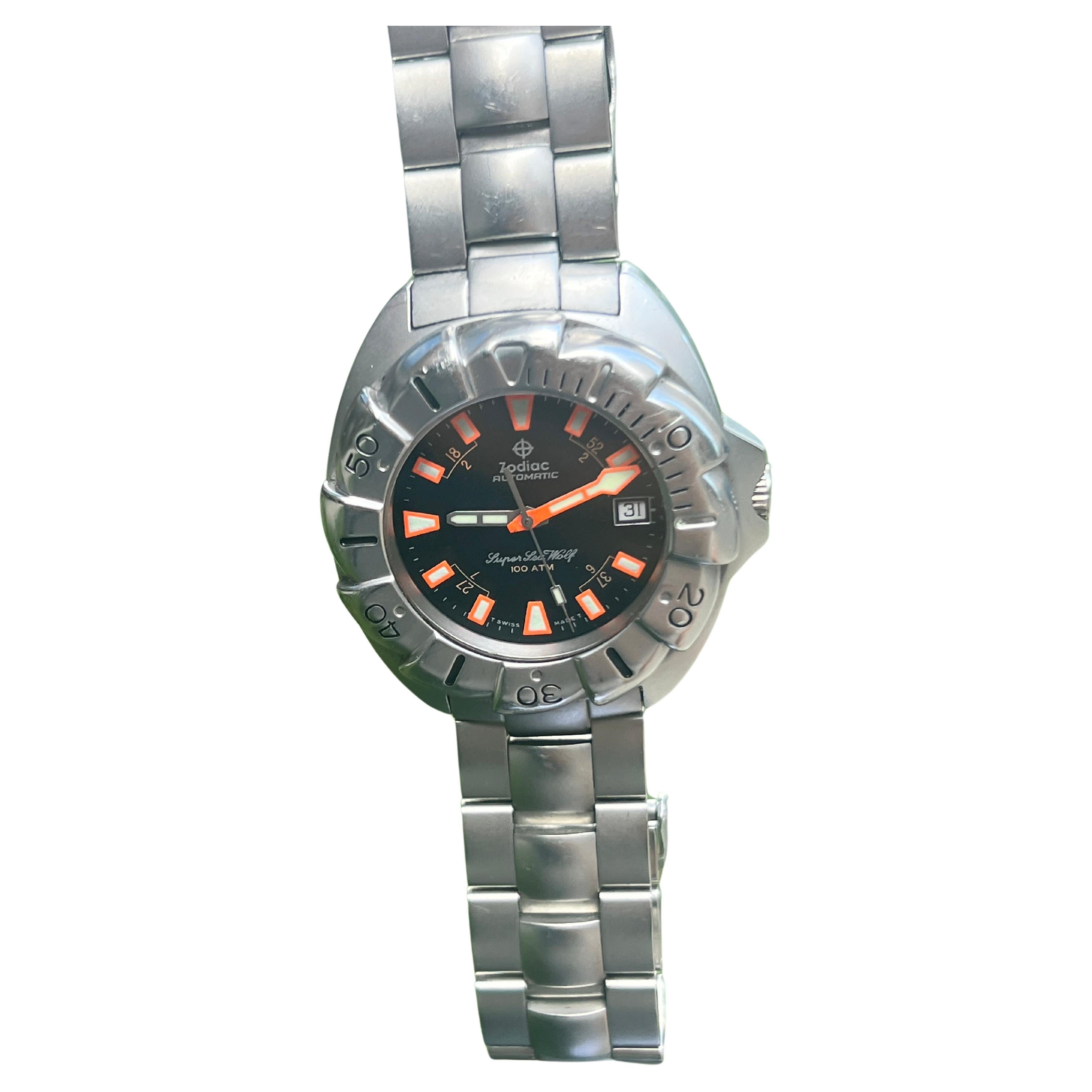 Brand: Zodiac

Model: 'Super Seawolf'

Reference Number: 506.54.44

Country Of Manufacture: Switzerland

Movement: Automatic

Case Material: Stainless steel

Measurements : Case width: 43 mm. (without crown)

Band Type : Stainless steel

Band