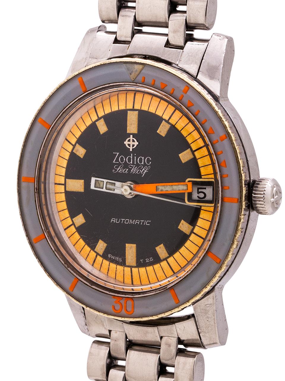 Zodiac Seawolf Automatic, circa 1960s In Excellent Condition In West Hollywood, CA