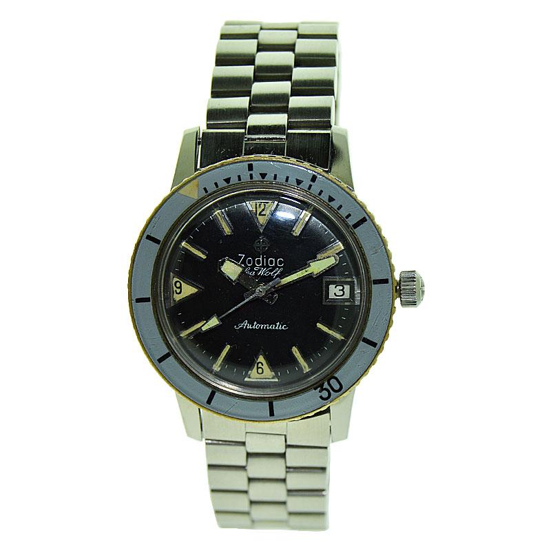 Zodiac Seawolf Steel with Original Bracelet and Dial, circa 1960s