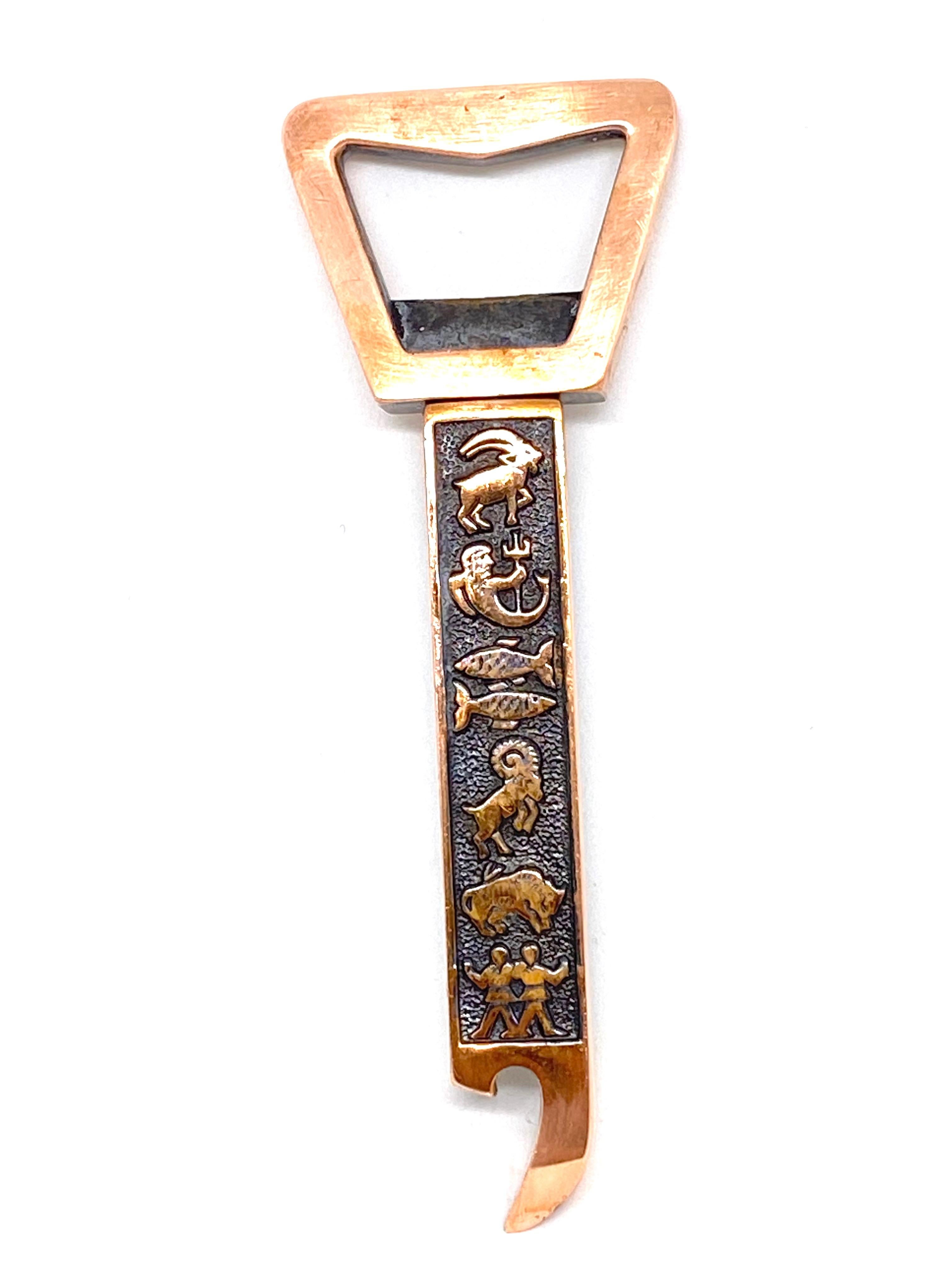German Zodiac Sign Corkscrew and Bottle Opener, 1950s, Mid-Century Modern Collectible
