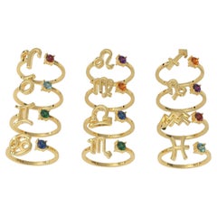 Zodiac signs rings in 14k gold