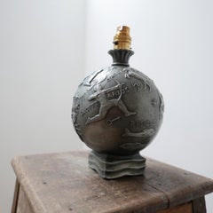 Zodiac Star Sign Metal Midcentury Table Lamp