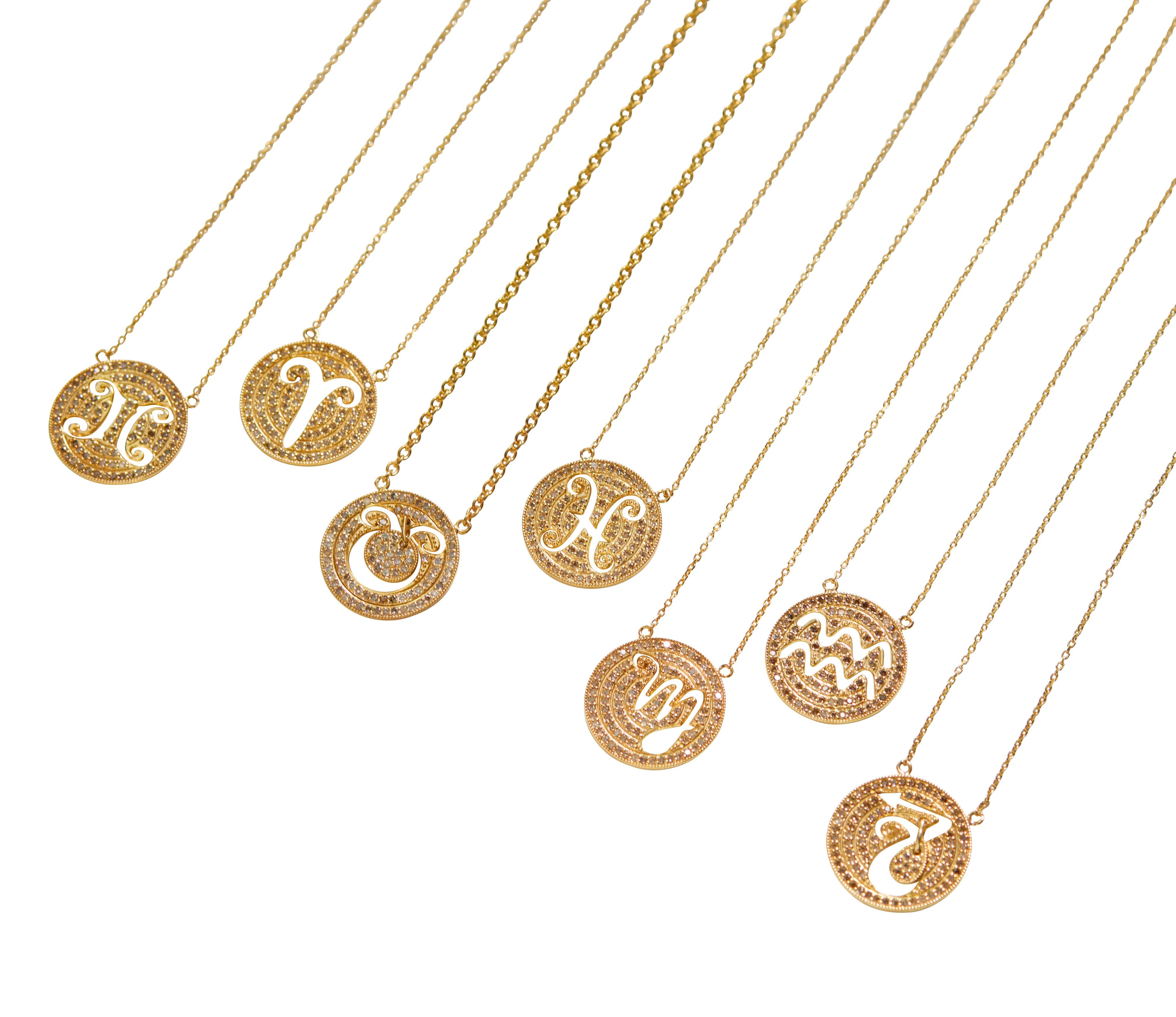 Zodiac Taurus 18 Karat Gold Plated Necklace Suneera In New Condition For Sale In Los Angeles, CA
