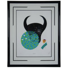 Zodiac Taurus by Erté Limited Edition Serigraph Print Art Deco Astrology