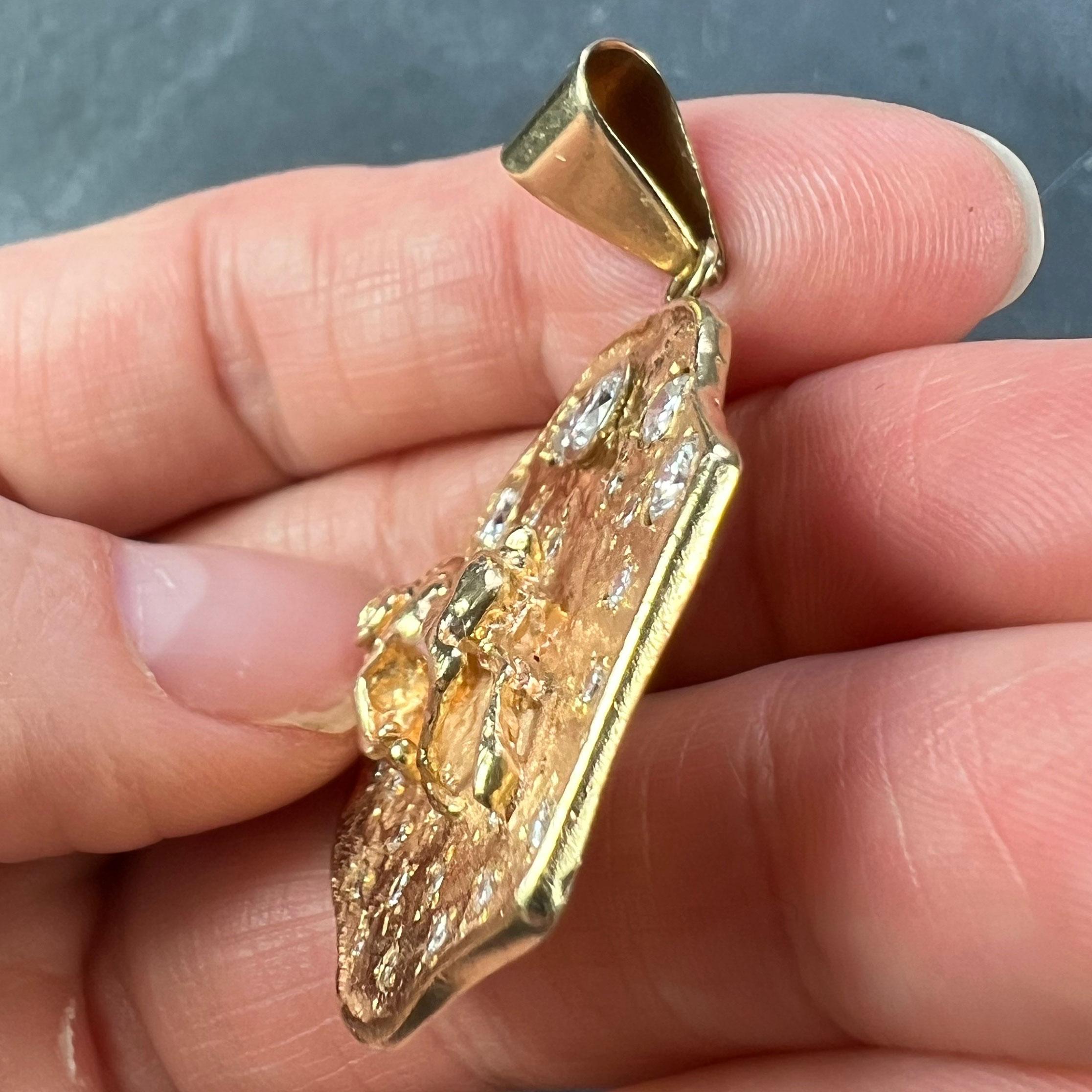 Zodiac Taurus Aries 14K Yellow Gold Diamond Medal Pendant For Sale 3