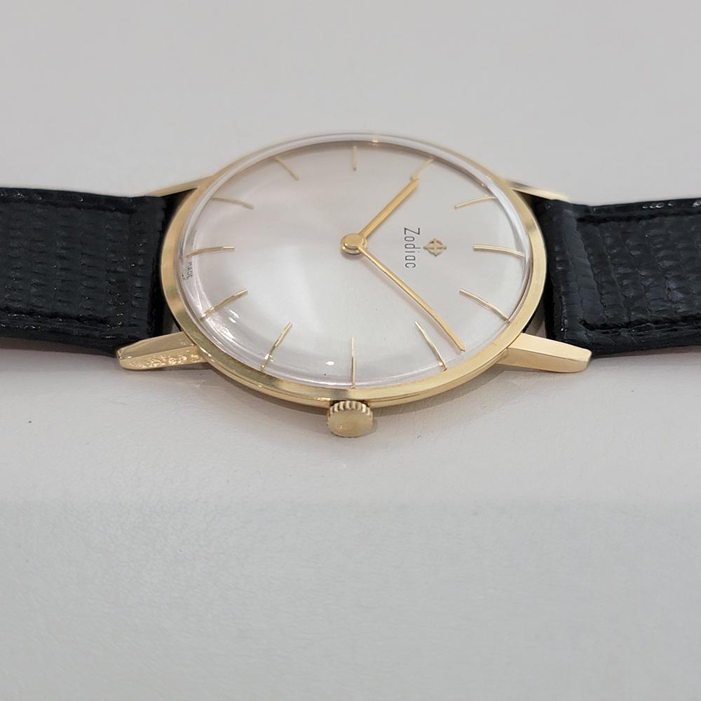 Zodiac Ultra Slim 18k Gold 34mm Herren Handaufzug Dress Watch 1970s Vintage By NA130 im Angebot 2