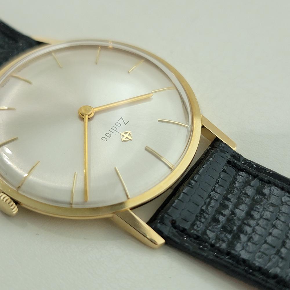 Zodiac Ultra Slim 18k Gold 34mm Herren Handaufzug Dress Watch 1970s Vintage By NA130 im Angebot 3