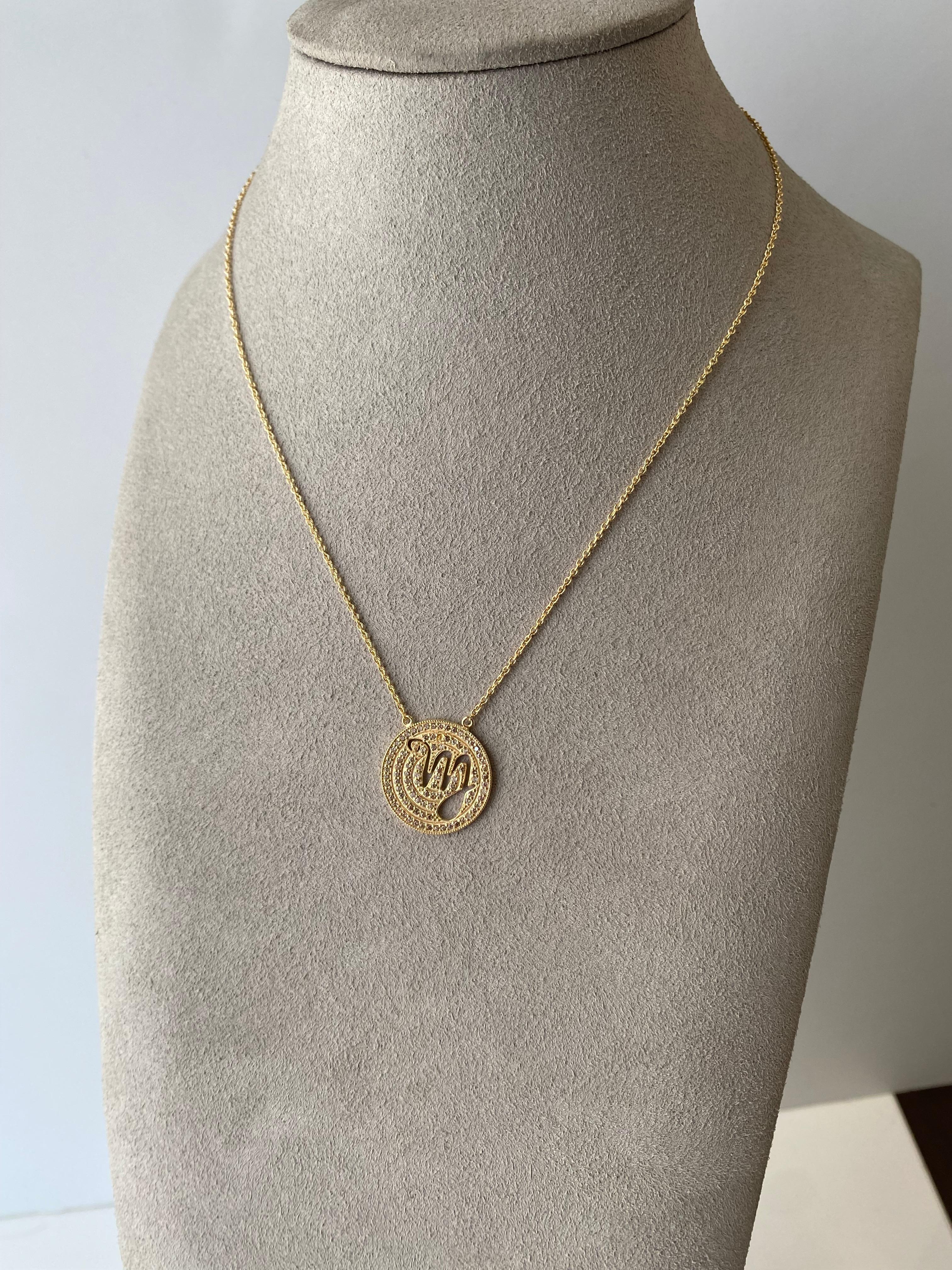 Zodiac Virgo 18 Karat Gold Plated Necklace Suneera In New Condition For Sale In Los Angeles, CA