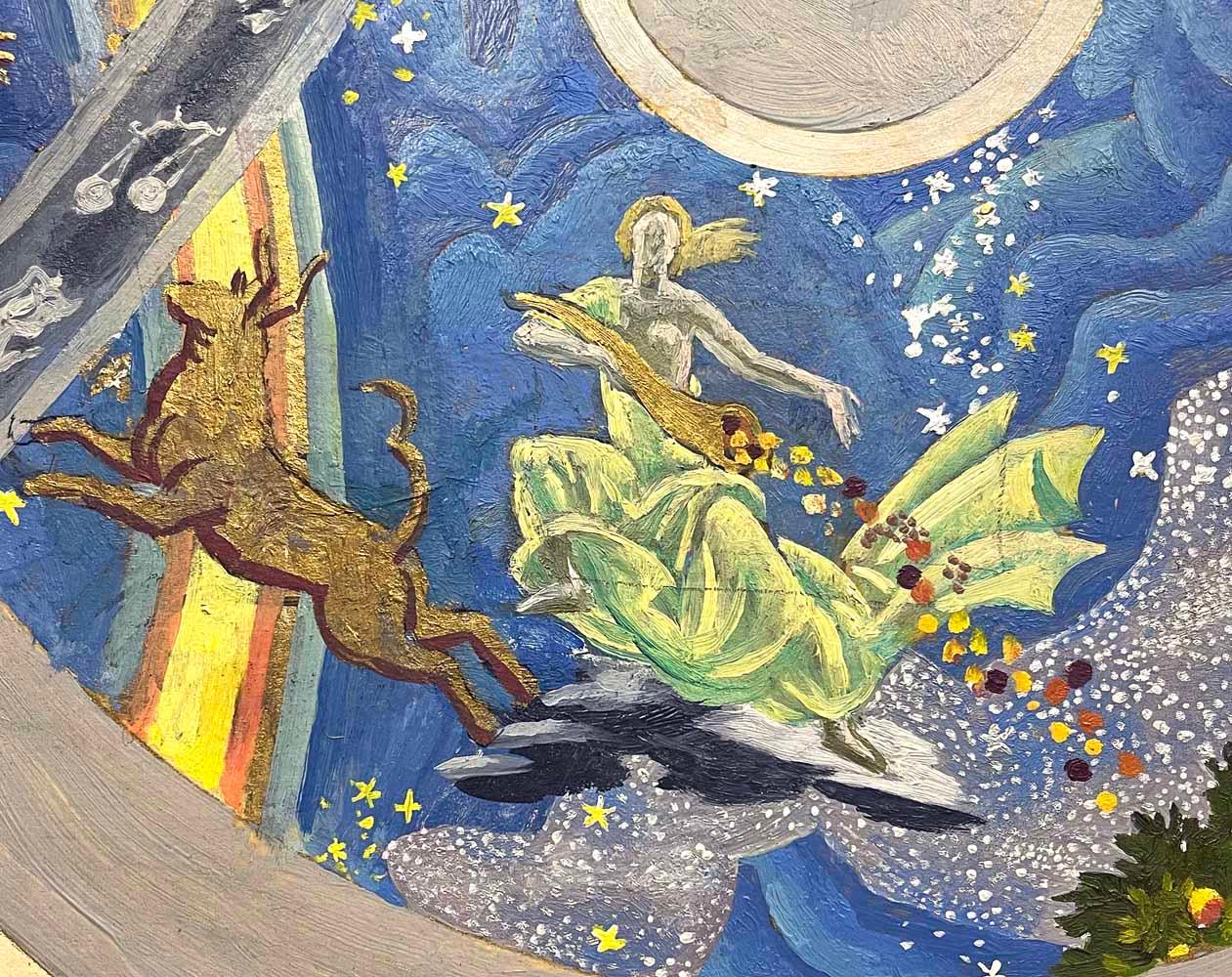 Art déco « Zodiac w/ Helios and Cornucopia », fabuleuse étude murale Art Déco de Savage en vente