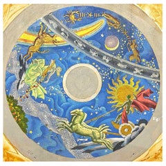 "Zodiac w/ Helios and Cornucopia", Fabulous Art Deco Mural Study by Savage