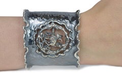 Zodiak Aries Organic Silver Adjustable Cuff Bracelet